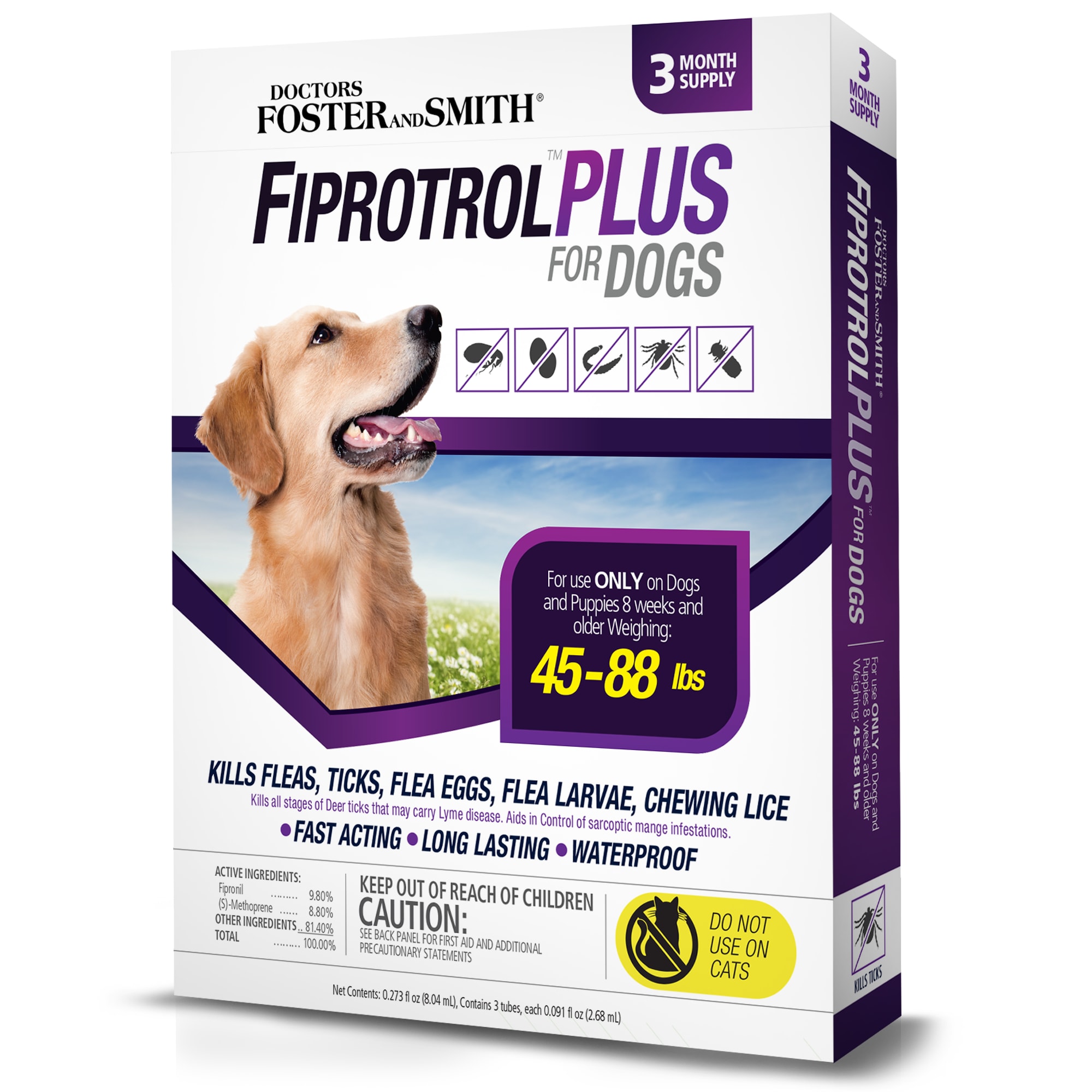 Doctors Foster Smith Fiprotrol Topical Flea Tick Control For Dogs 45 To 88 Lbs Pack Of 3 Petco