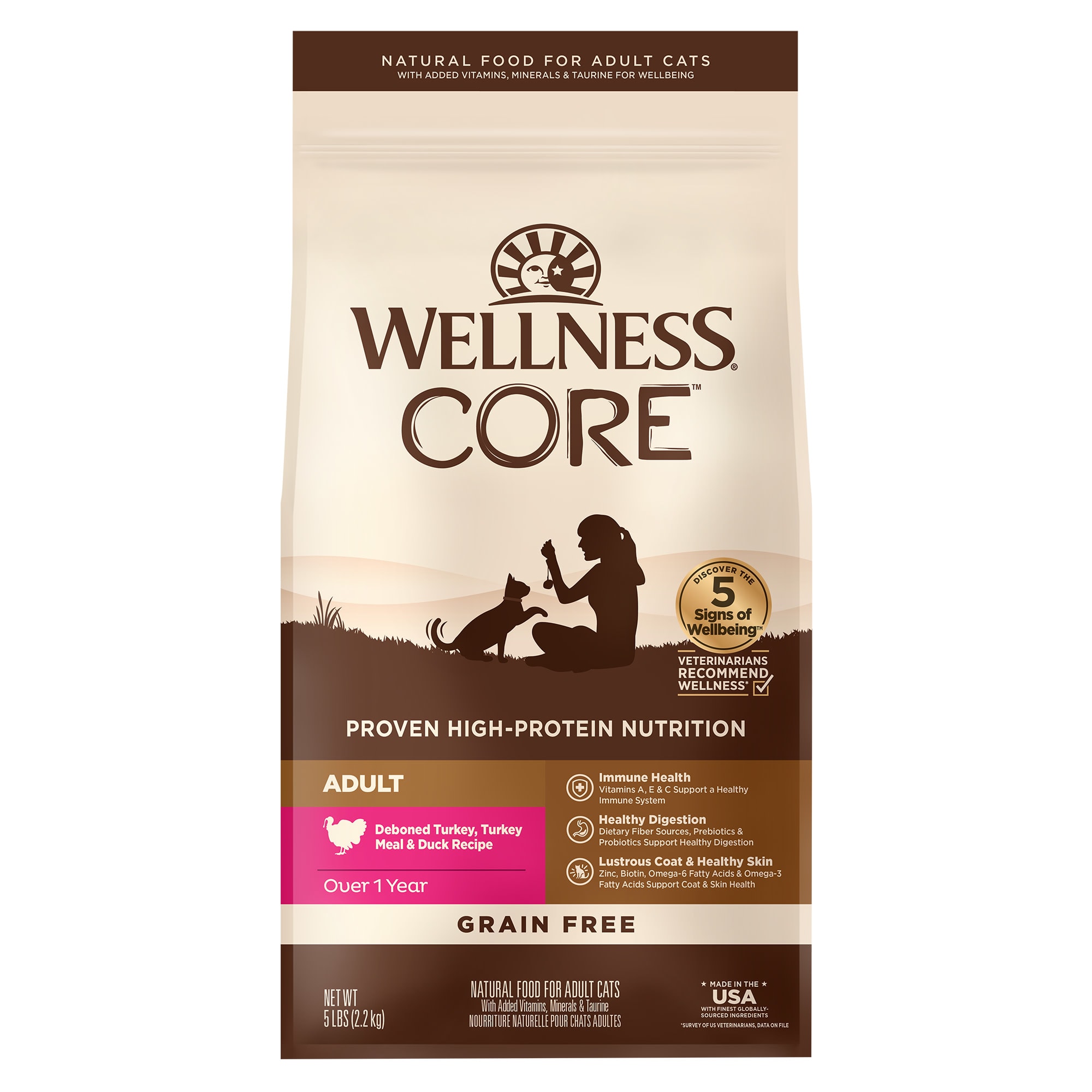 Wellness CORE Natural Grain Free Turkey Turkey Meal Duck Dry Cat