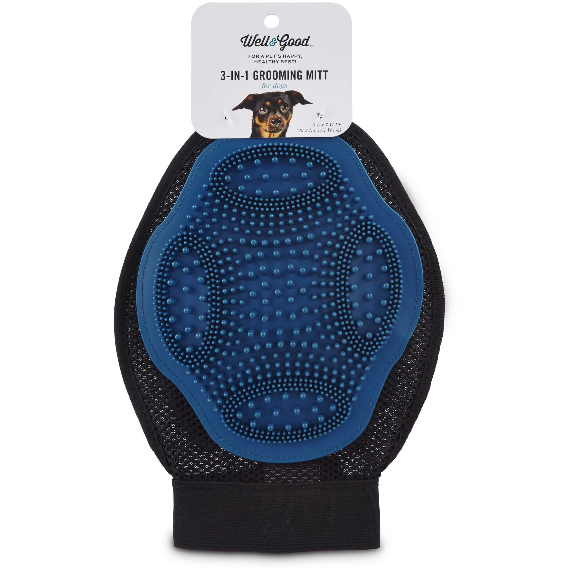 Well Good Blue 3 in 1 Grooming Mitt for Dogs