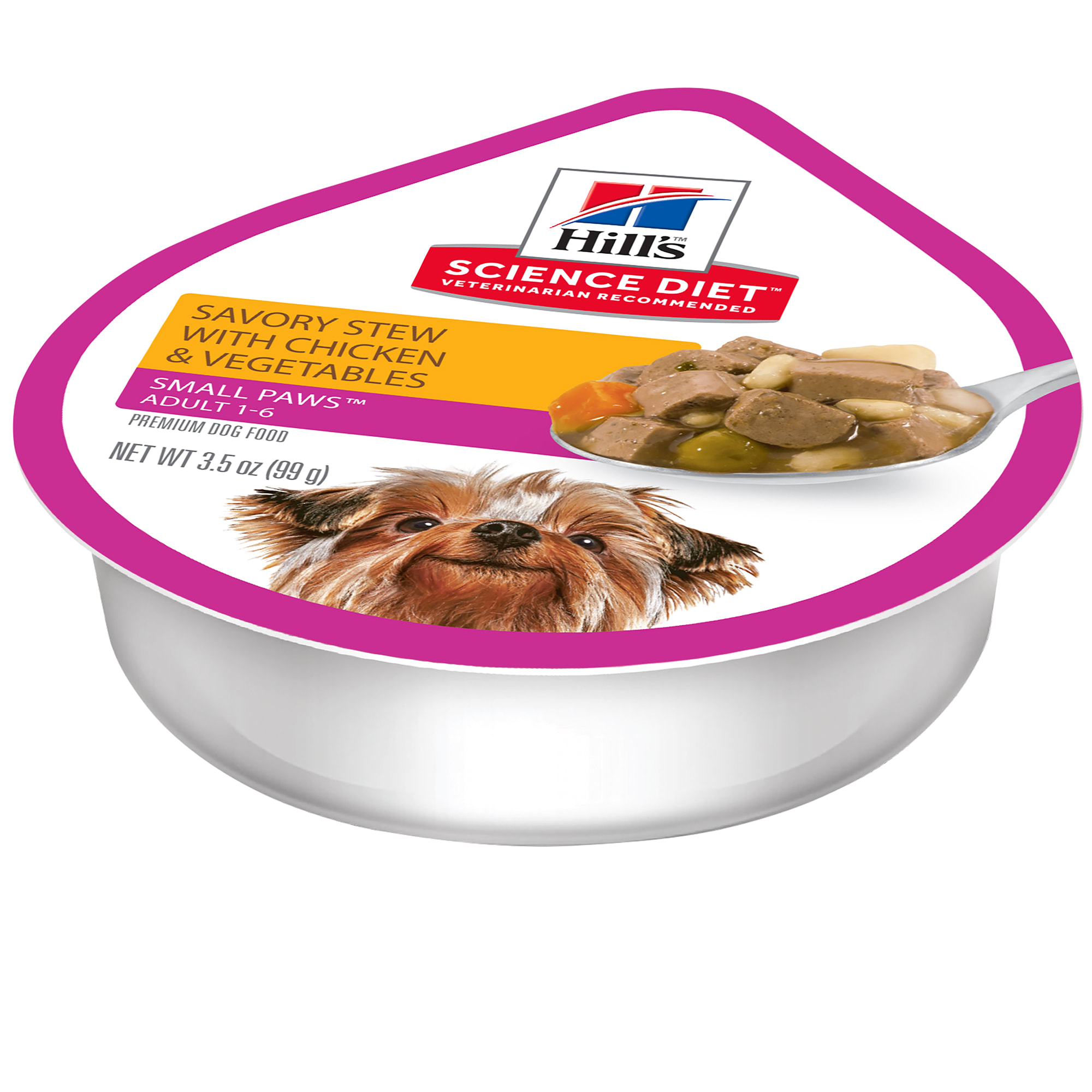 Hills Science Diet Adult Small Paws Savory Stew Chicken & Vegetables Canned Dog Food, 3.5 oz., Case of 12, 12 X 3.5 OZ