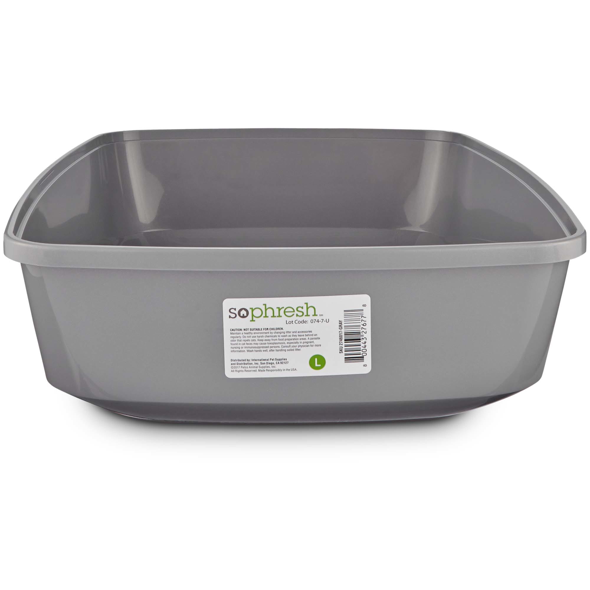 So Phresh Gray Open Cat Litter Box X Large 22.5 L X 17 W X 5.4 H Petco