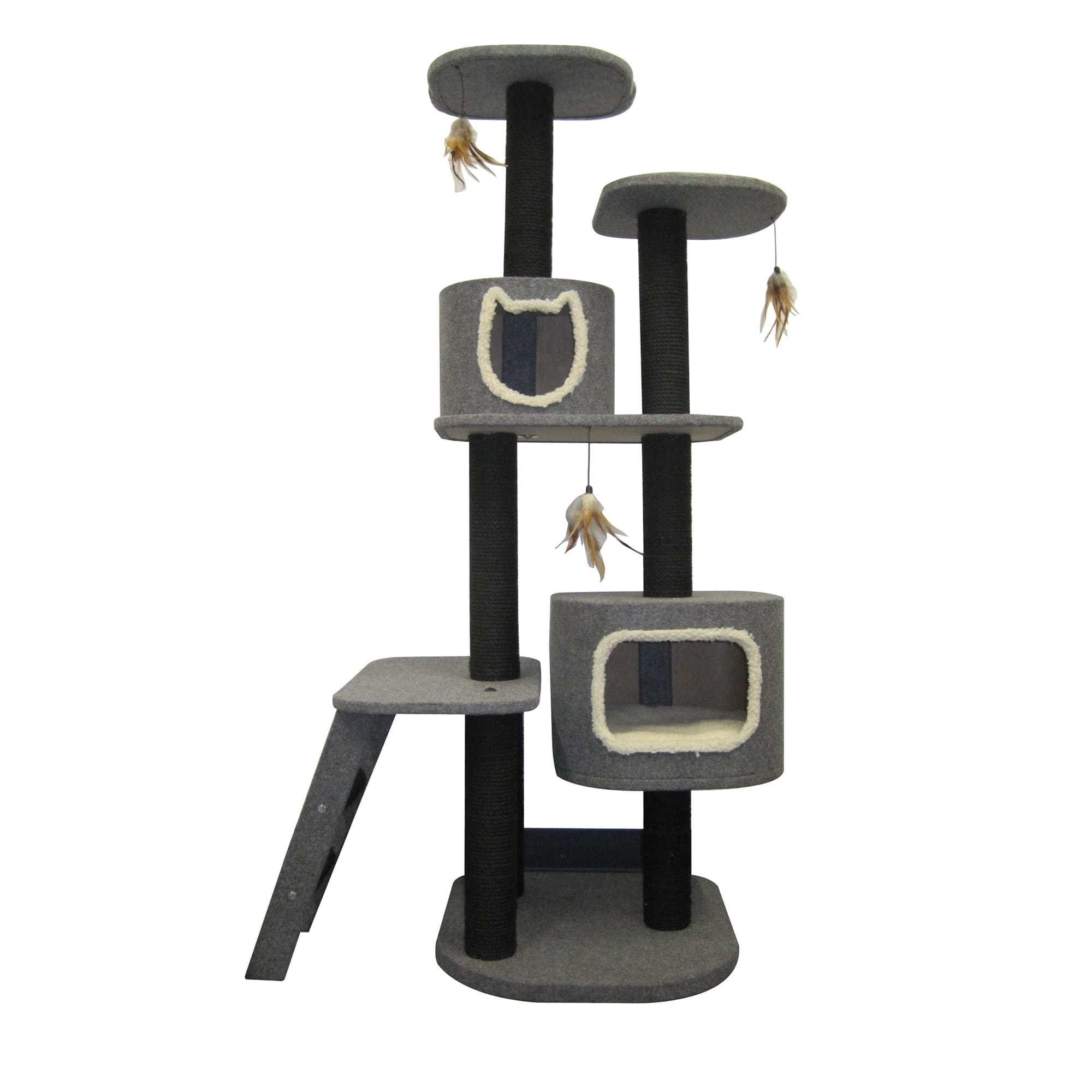 Penn Plax 2-Post Vertical Tower with Hide Away, 67.75H, 61.25 LB, Gray