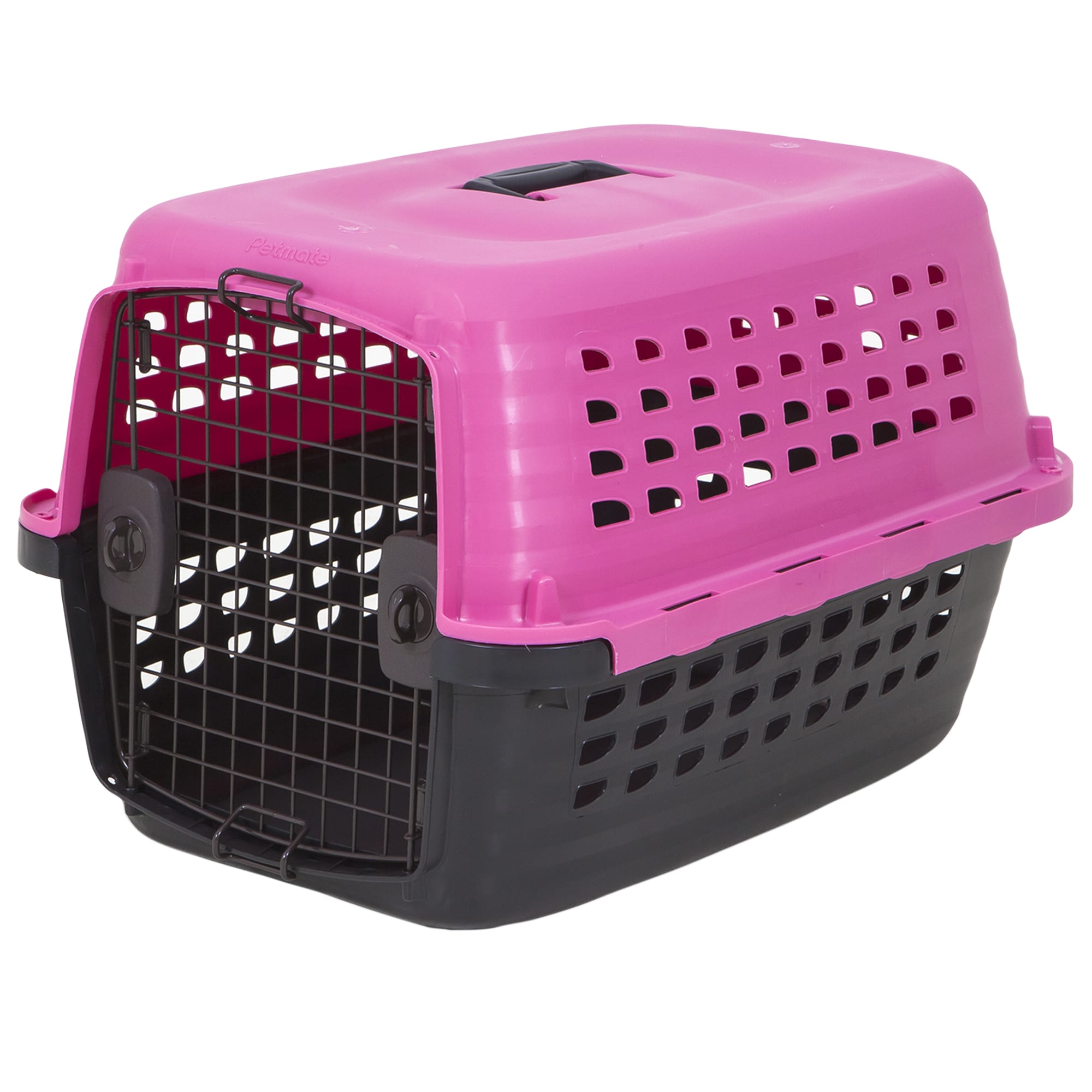 small pink dog crate