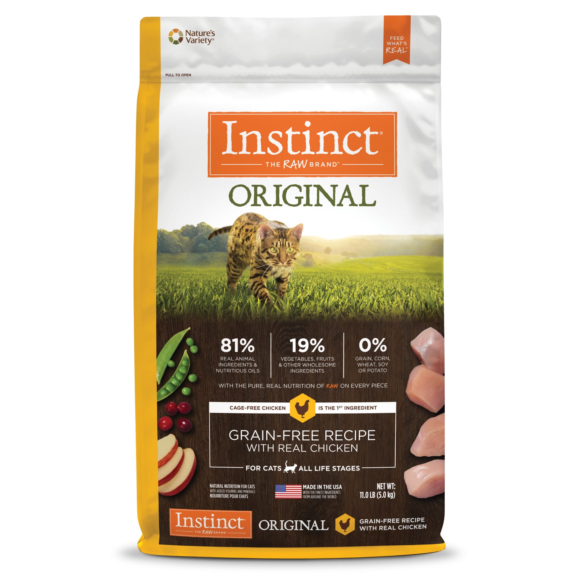 Instinct Original Grain-Free Recipe with Real Chicken Freeze-Dried Raw Coated Dry Cat Food image
