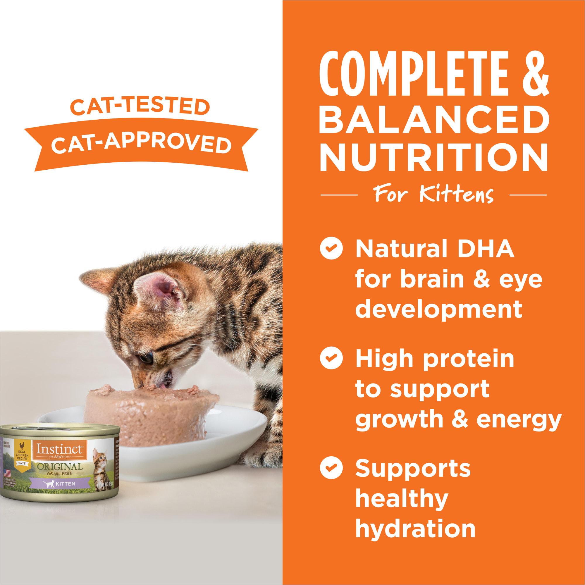 Instinct Kitten Grain Free Chicken Recipe Natural Canned Cat Food 5.5 oz Case of 12