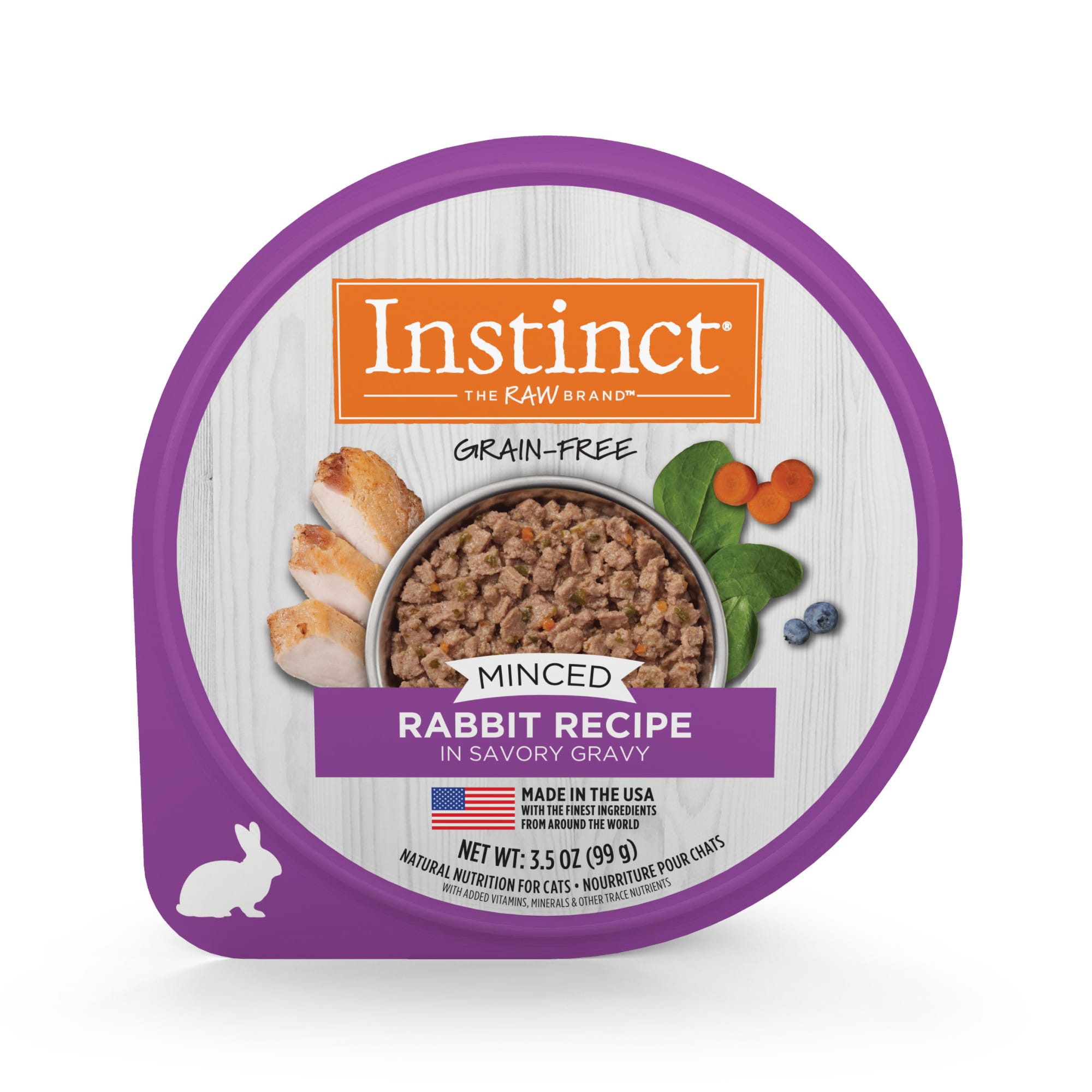 Instinct Grain Free Minced Recipe with Real Rabbit Natural Wet Cat