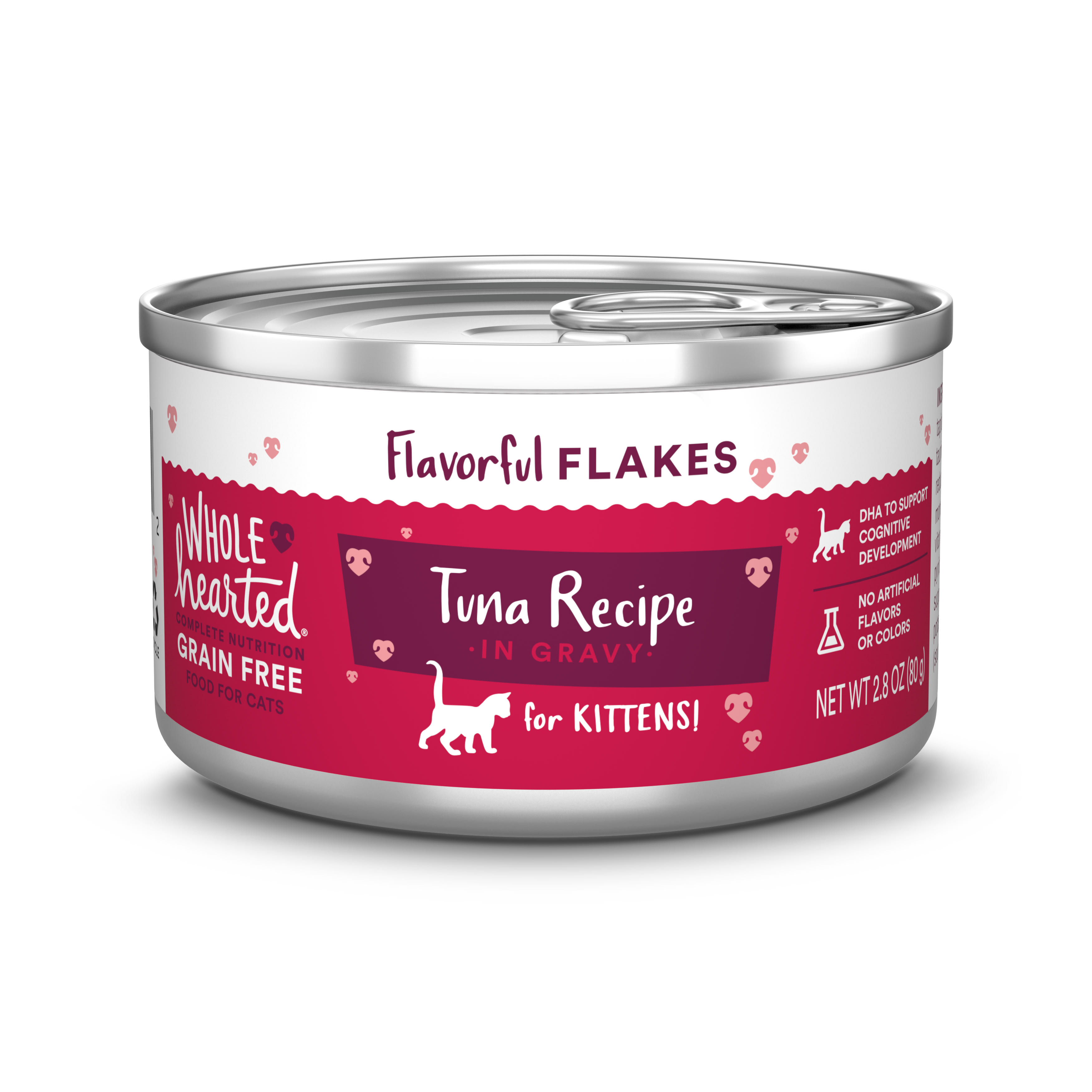 WholeHearted Canned Kitten Food Grain Free Tuna Recipe Flaked in