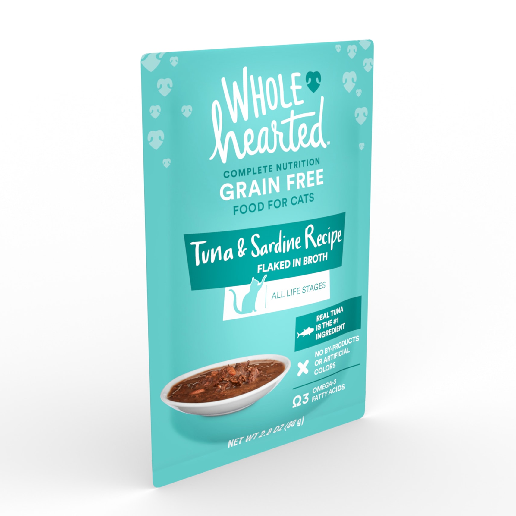 WholeHearted Grain Free Tuna Sardine Recipe Flaked in Broth