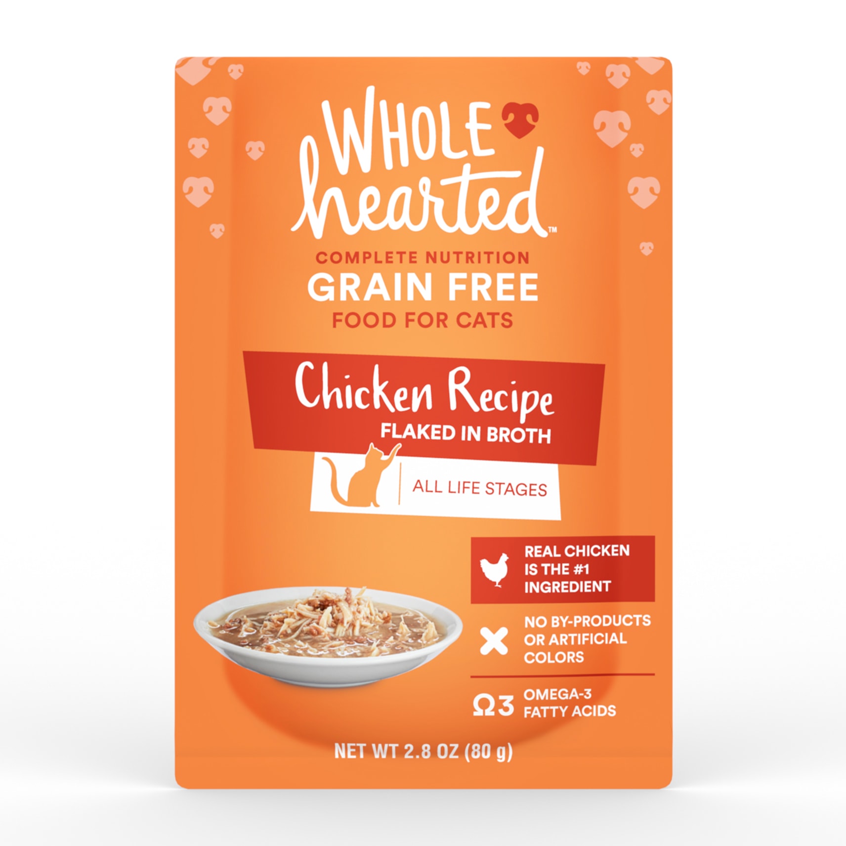 WholeHearted Grain Free Chicken Recipe Flaked in Broth Wet Cat Food 2.8 oz. Case of 12