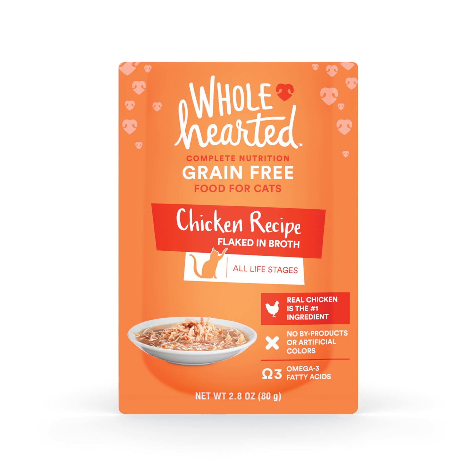 WholeHearted Grain Free Chicken Recipe Flaked in Broth Wet Cat Food 2.8 oz. Case of 12