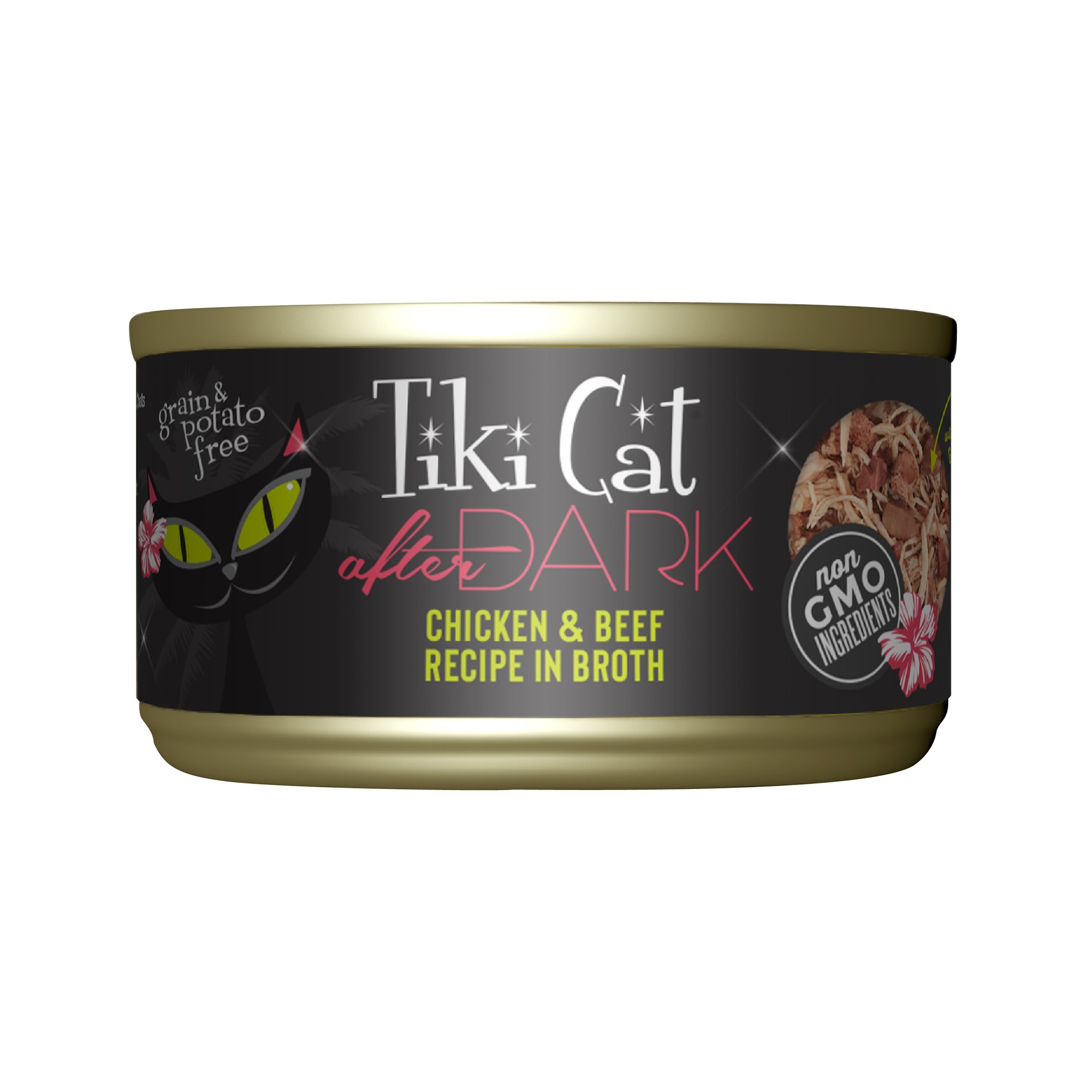 Tiki Cat After Dark Chicken Beef Wet Cat Food 2.8 oz. Case of 12