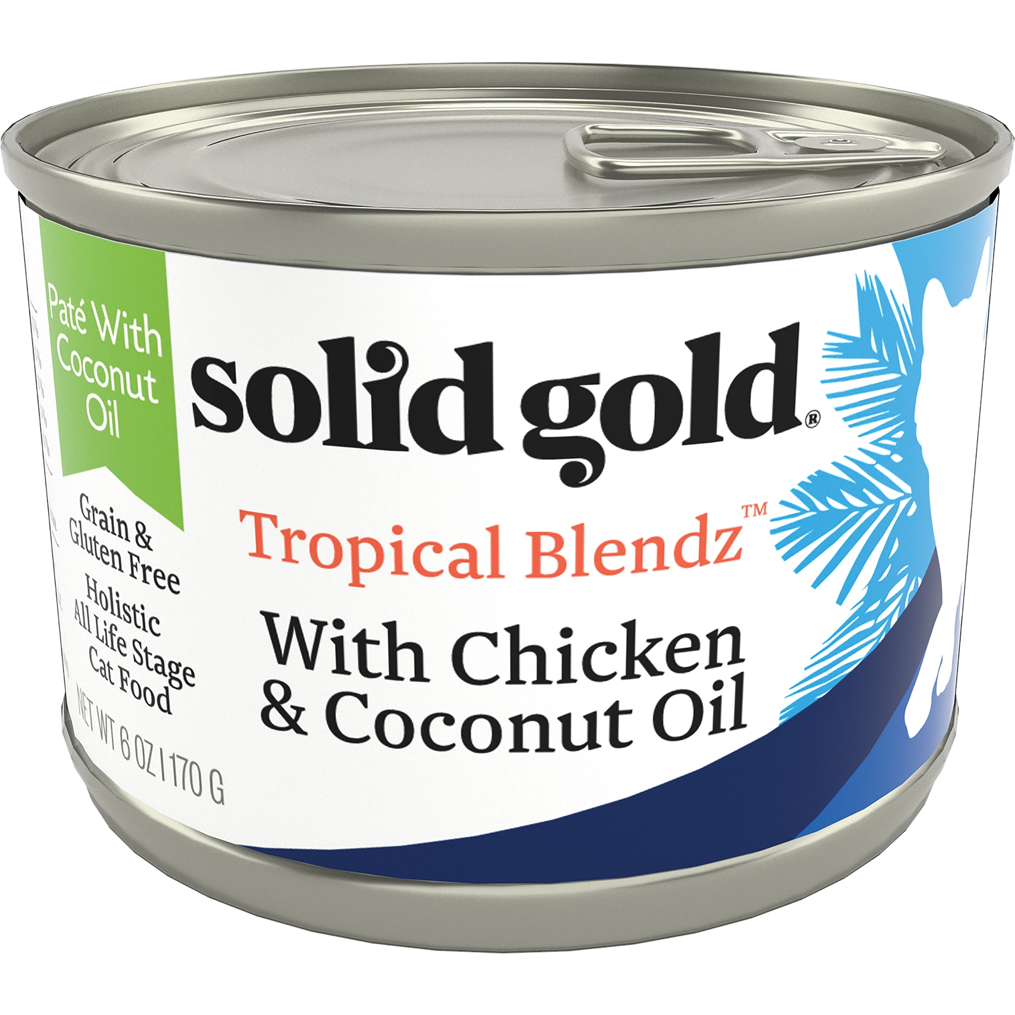 Solid Gold Tropical Blendz Chicken Coconut Oil Pate Wet Cat Food 6 oz. Case of 8