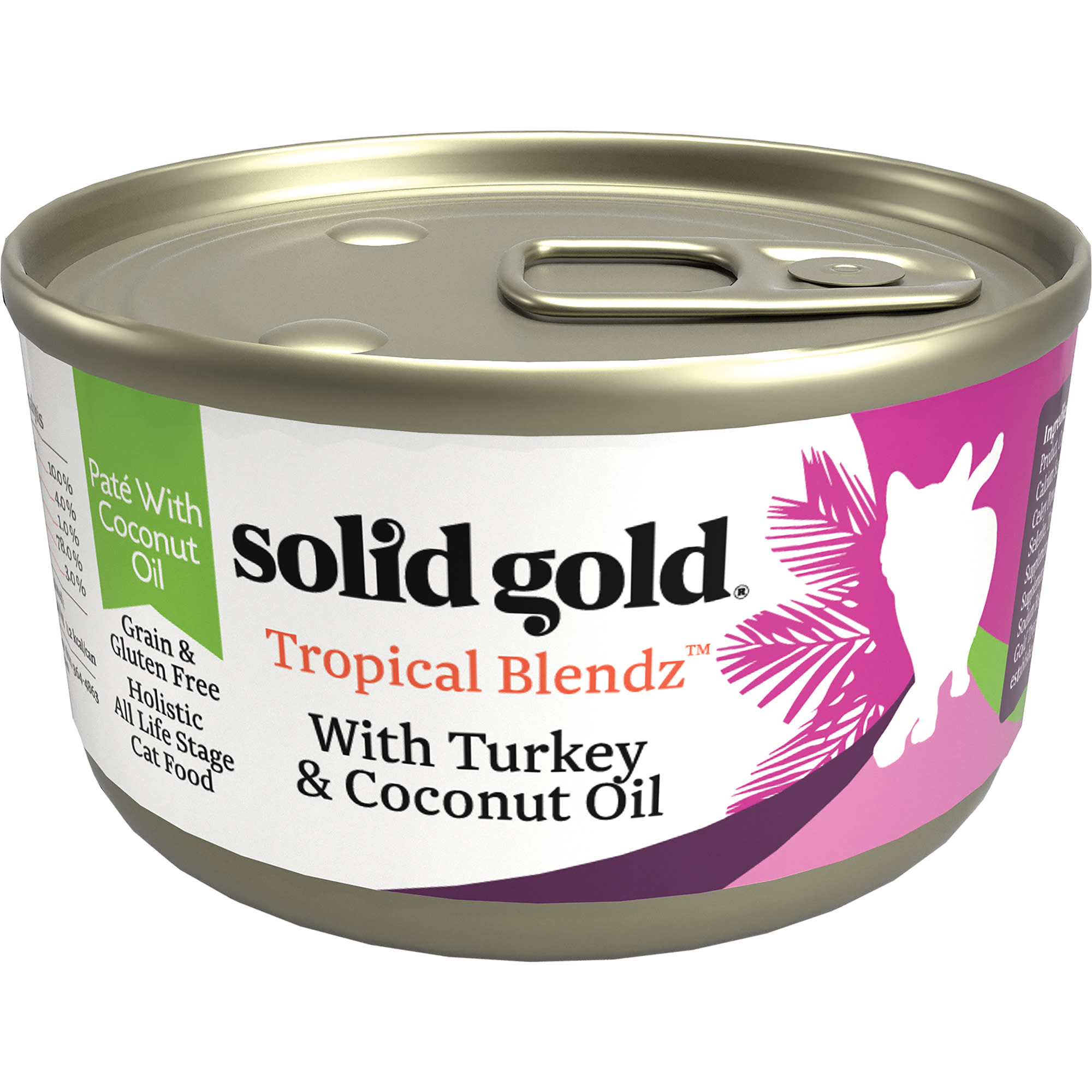 Solid Gold Turkey & Coconut Oil Cat Pate 3 oz