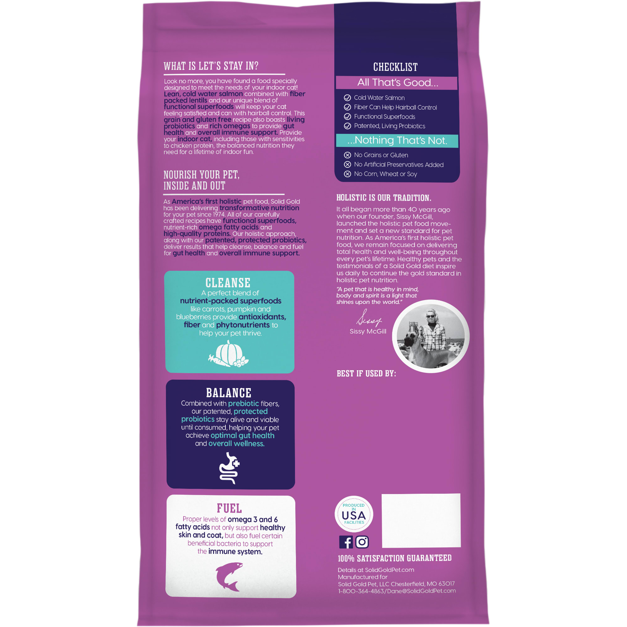 Solid Gold Let's Stay In Salmon Lentil Indoor Cat Food, lbs