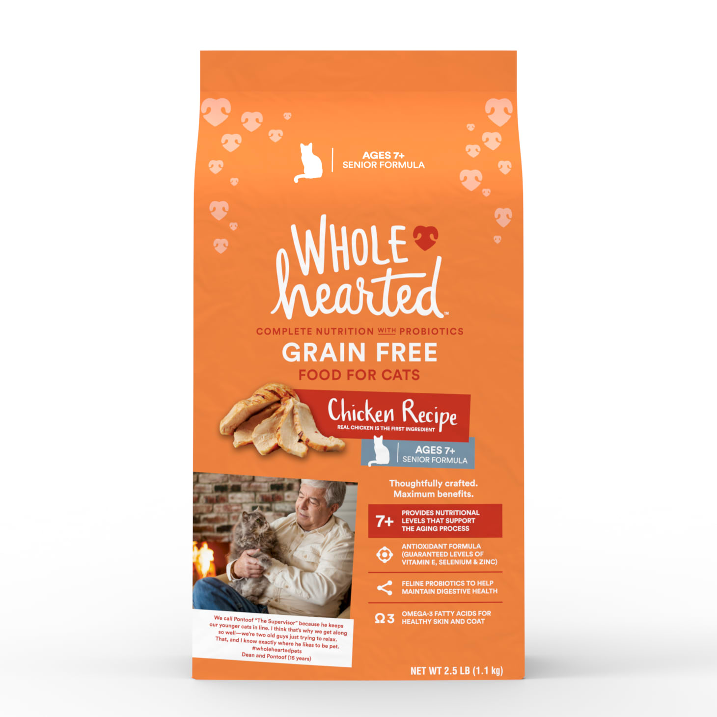 WholeHearted Grain Free Senior Chicken Recipe Dry Cat Food, 2.5 lbs.