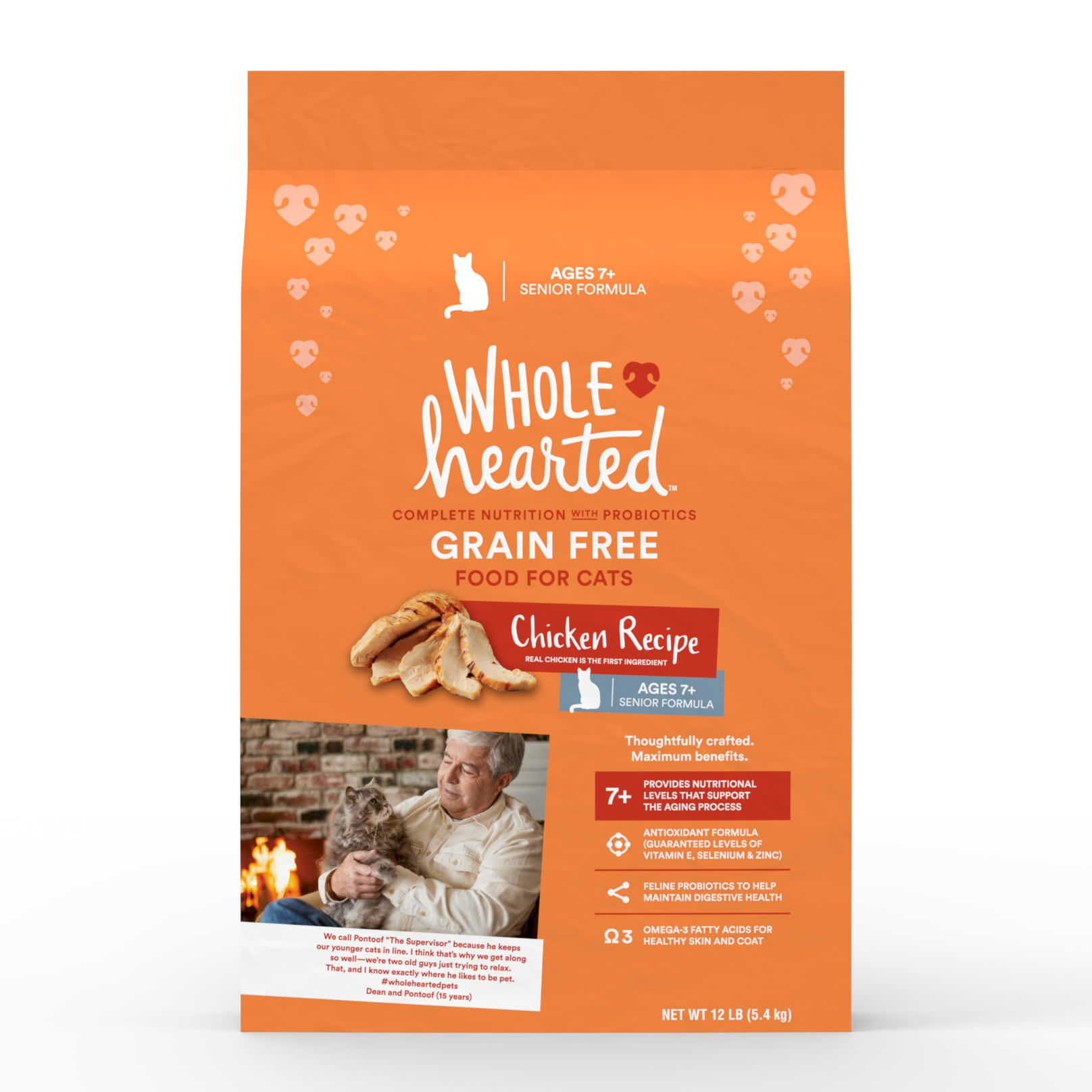 WholeHearted Grain Free Senior Chicken Recipe Dry Cat Food 12 lbs