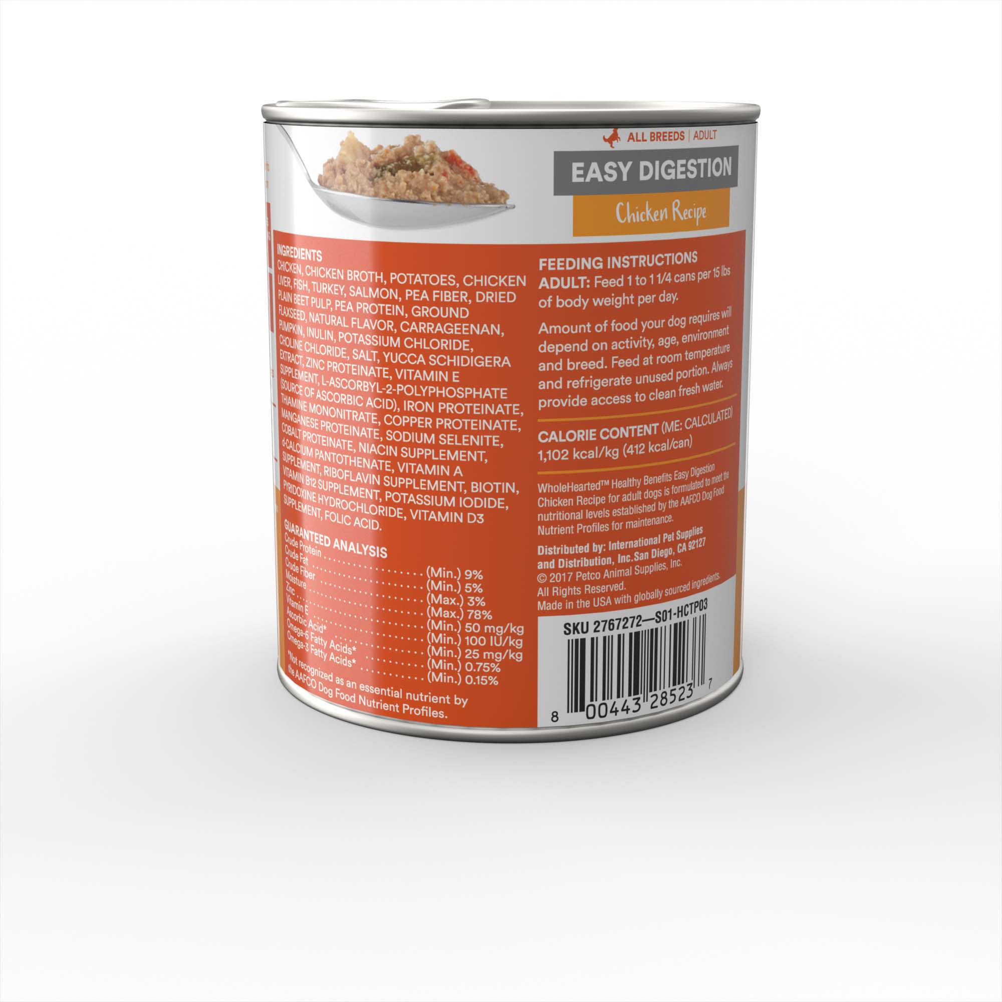 WholeHearted Easy Digestion Chicken Recipe Wet Dog Food 13.2 oz. Case of 12