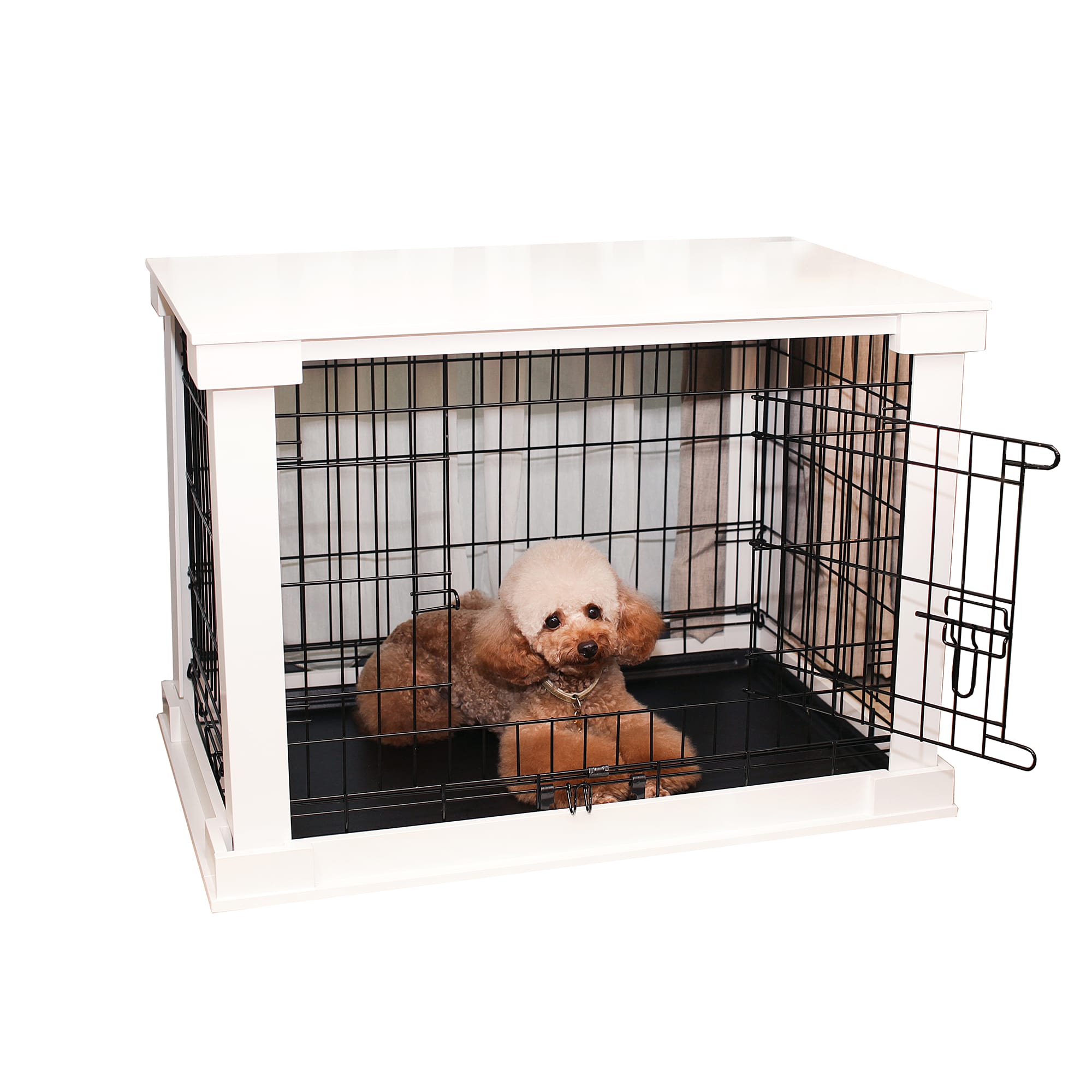 Merry Products Crate with Cover in White, 32 L X 21 W X 23 H, Medium