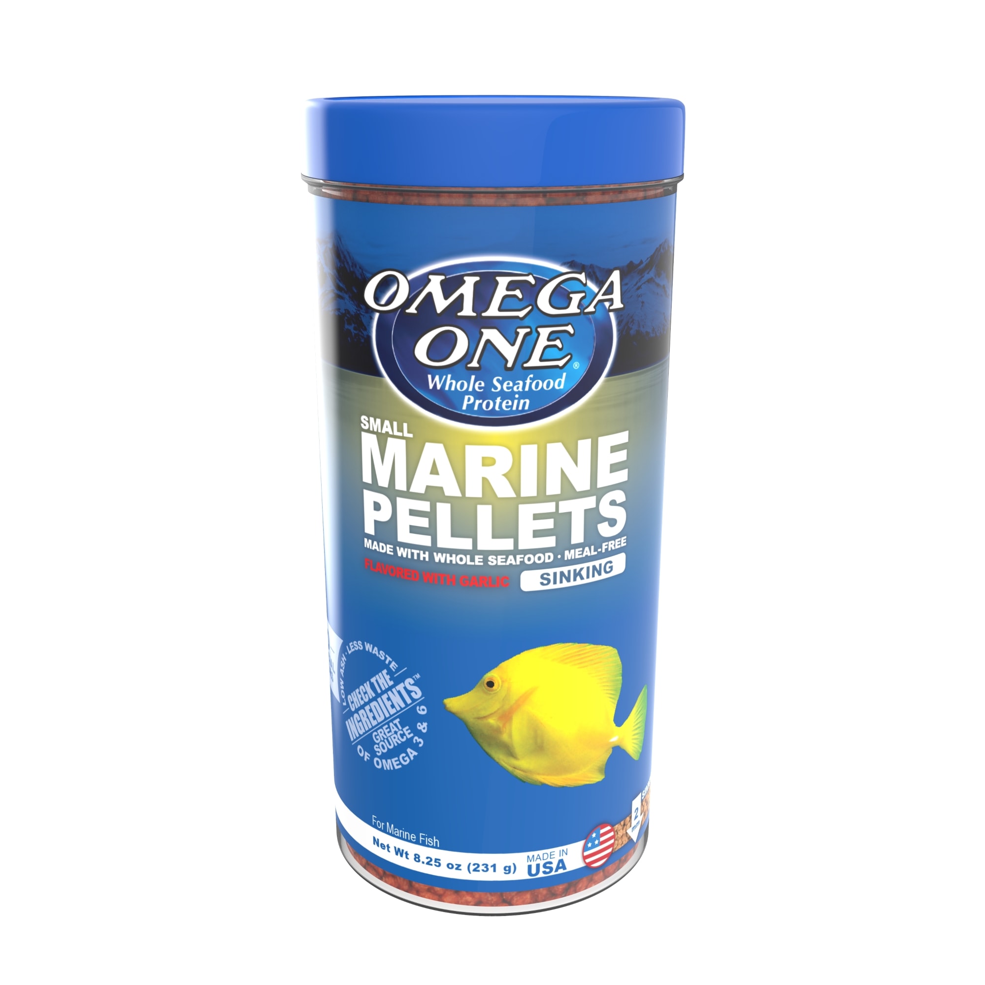 Omega One Garlic Marine Small Sinking Pellets, 8.25 oz.