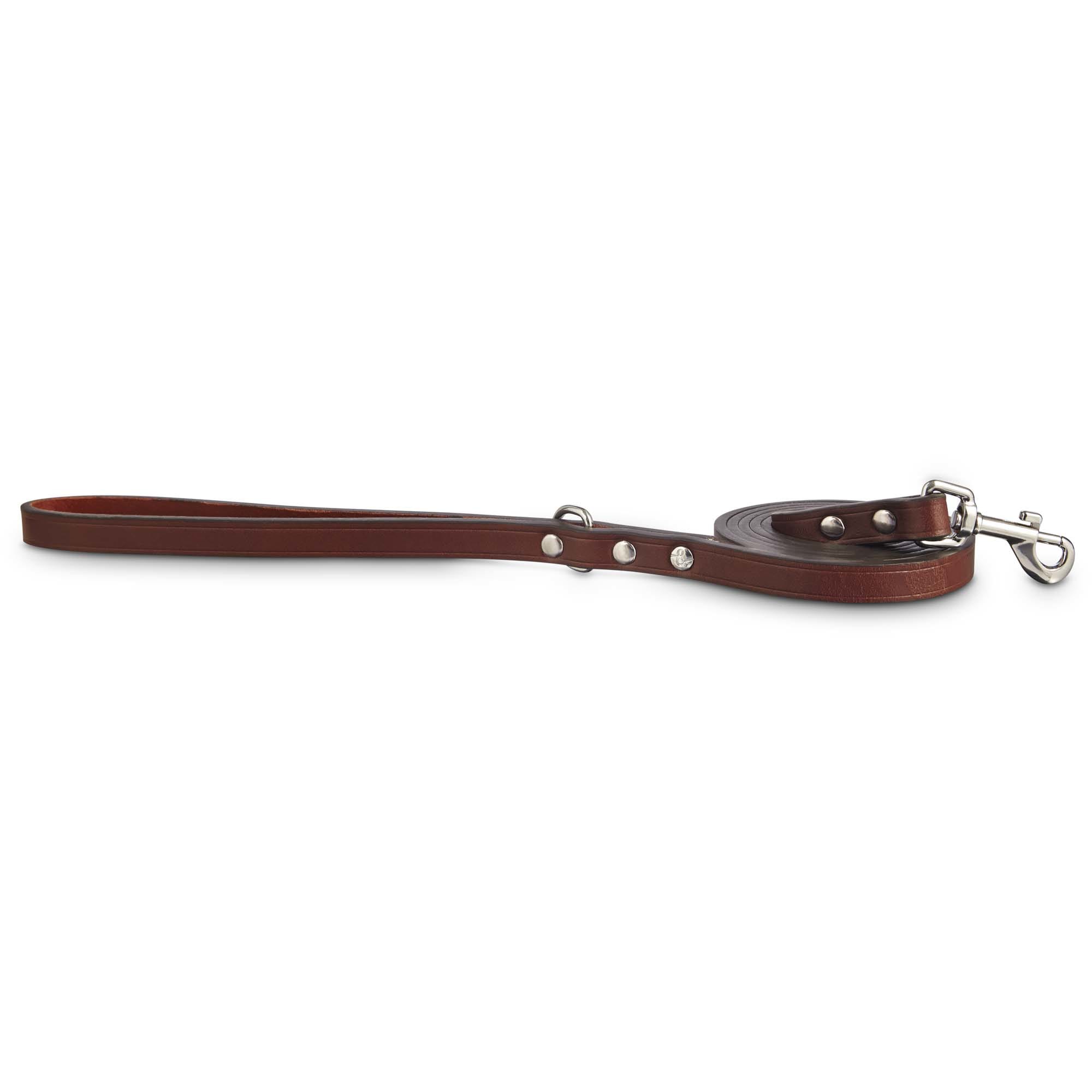 Bond & Co. Genuine Leather Lead for Small Dogs in Mahogany, One Size Fits All, Brown