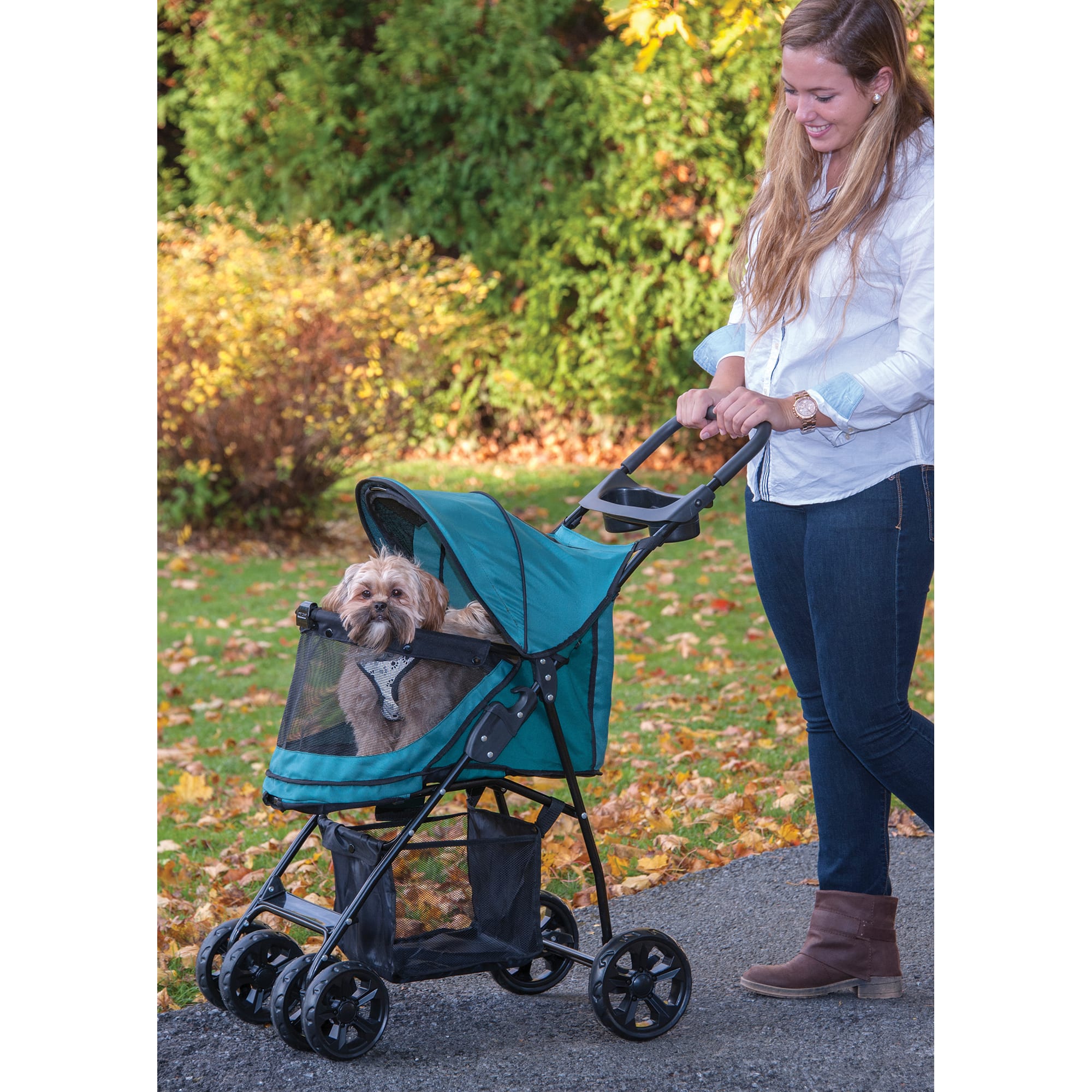 PET GEAR Special Edition No-Zip Dog & Cat Stroller, Sage 