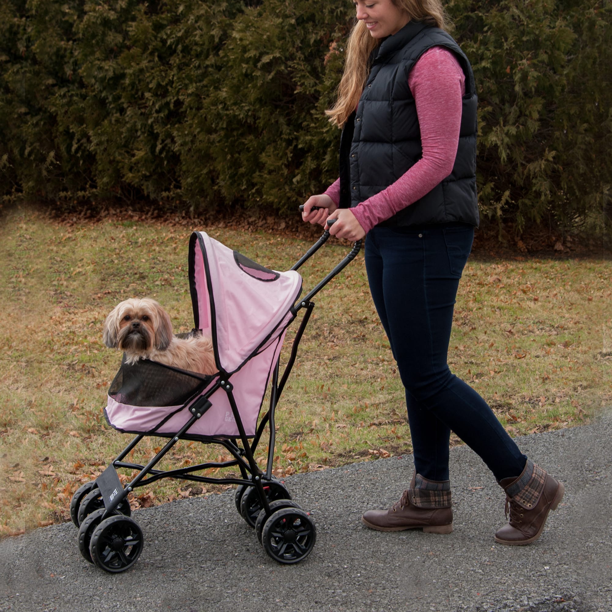 Pet Gear Travel Lite Plus Stroller Compact Easy Fold No Assembly Required TL8150RQ Rose Quartz 