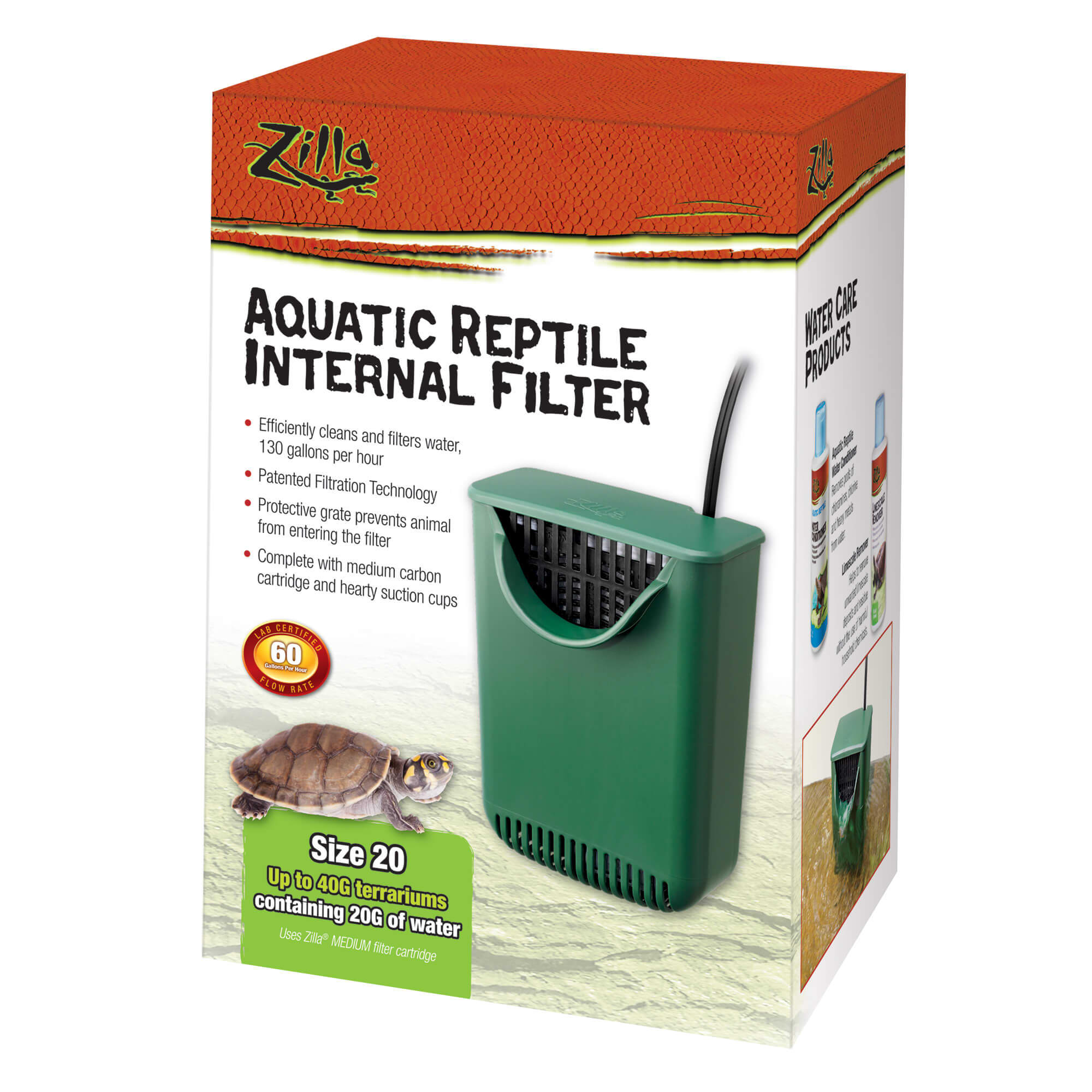 Zilla Internal Filter for Aquactic Reptiles 20 gals
