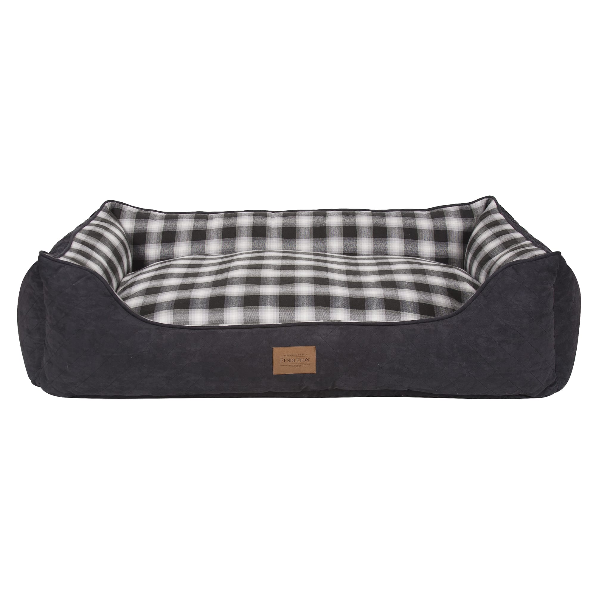 Pendleton Plaid Kuddler Dog Bed, 38 L X 30 W X 30 H, Charcoal Ombre, X-Large