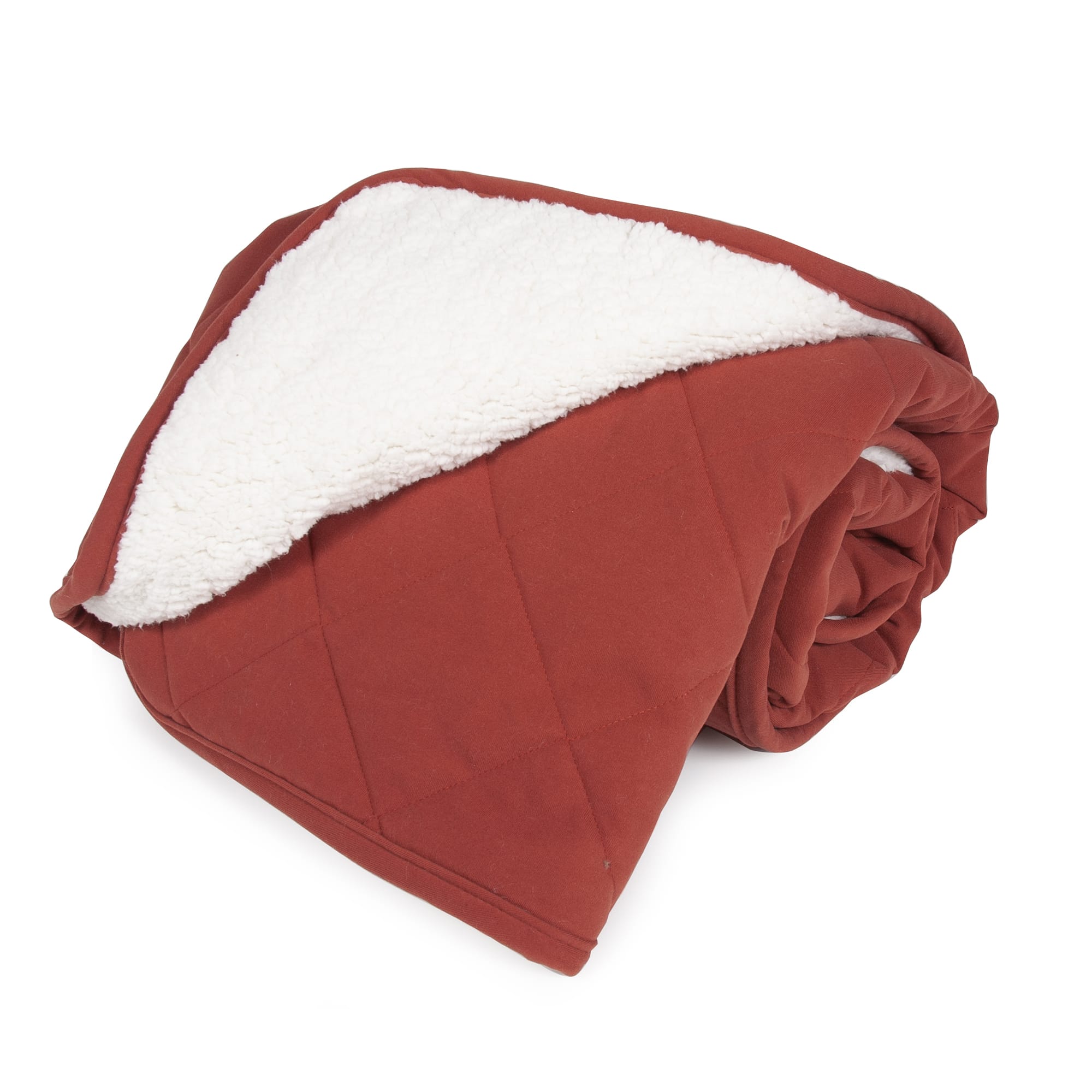 Carolina Pet Company Quilt Microfiber & Cloud Sherpa Throw, 48 L X 54 W X 1 H, Red, Small