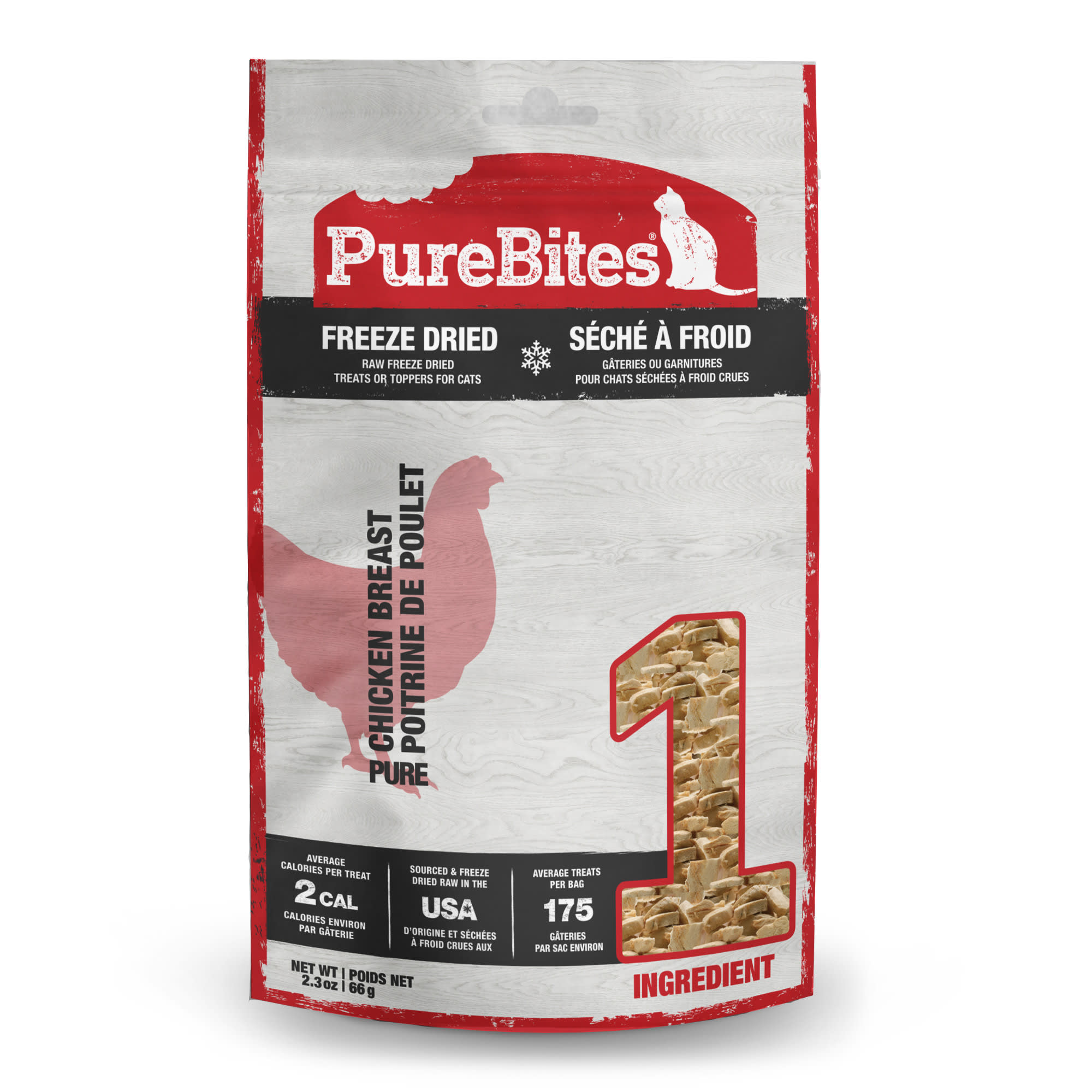 Pure Bites 878968001007 Chicken Breast Cat Treat, 2.3 oz, 1 - Fred