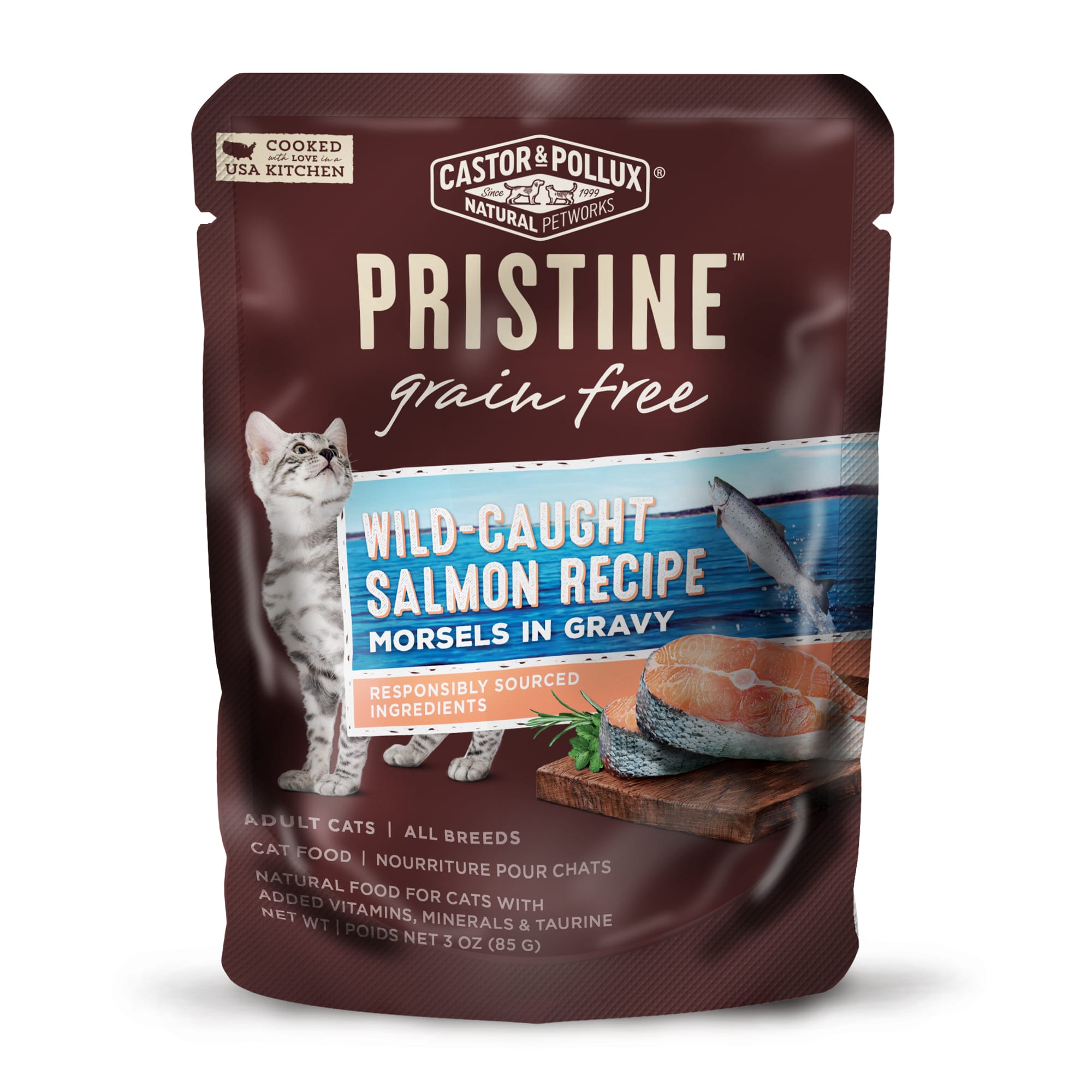 Castor & Pollux Pristine Grain Free WildCaught Salmon Recipe Wet Cat