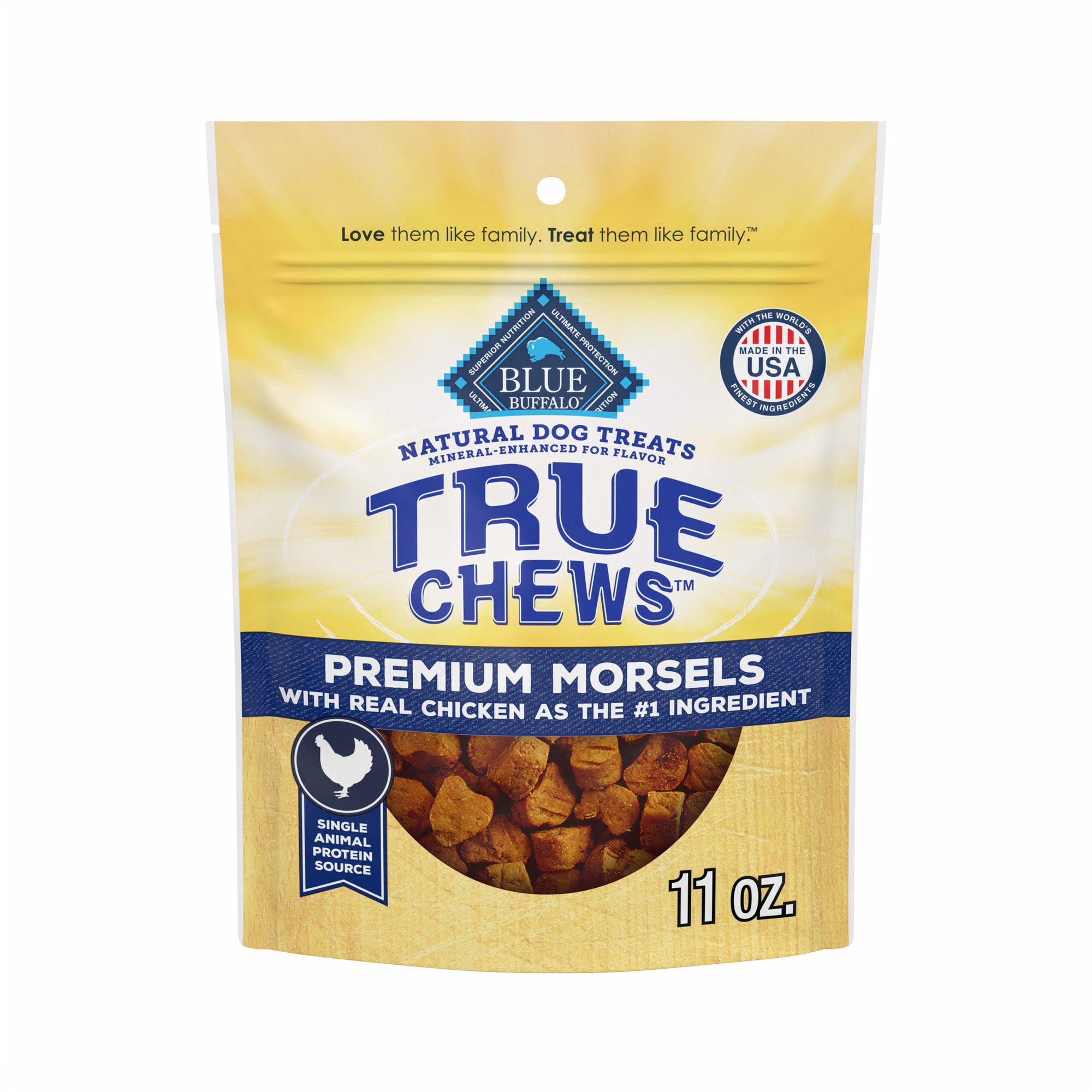 Blue Buffalo True Chews Natural Premium Morsels Chicken Dog Treats 11 oz