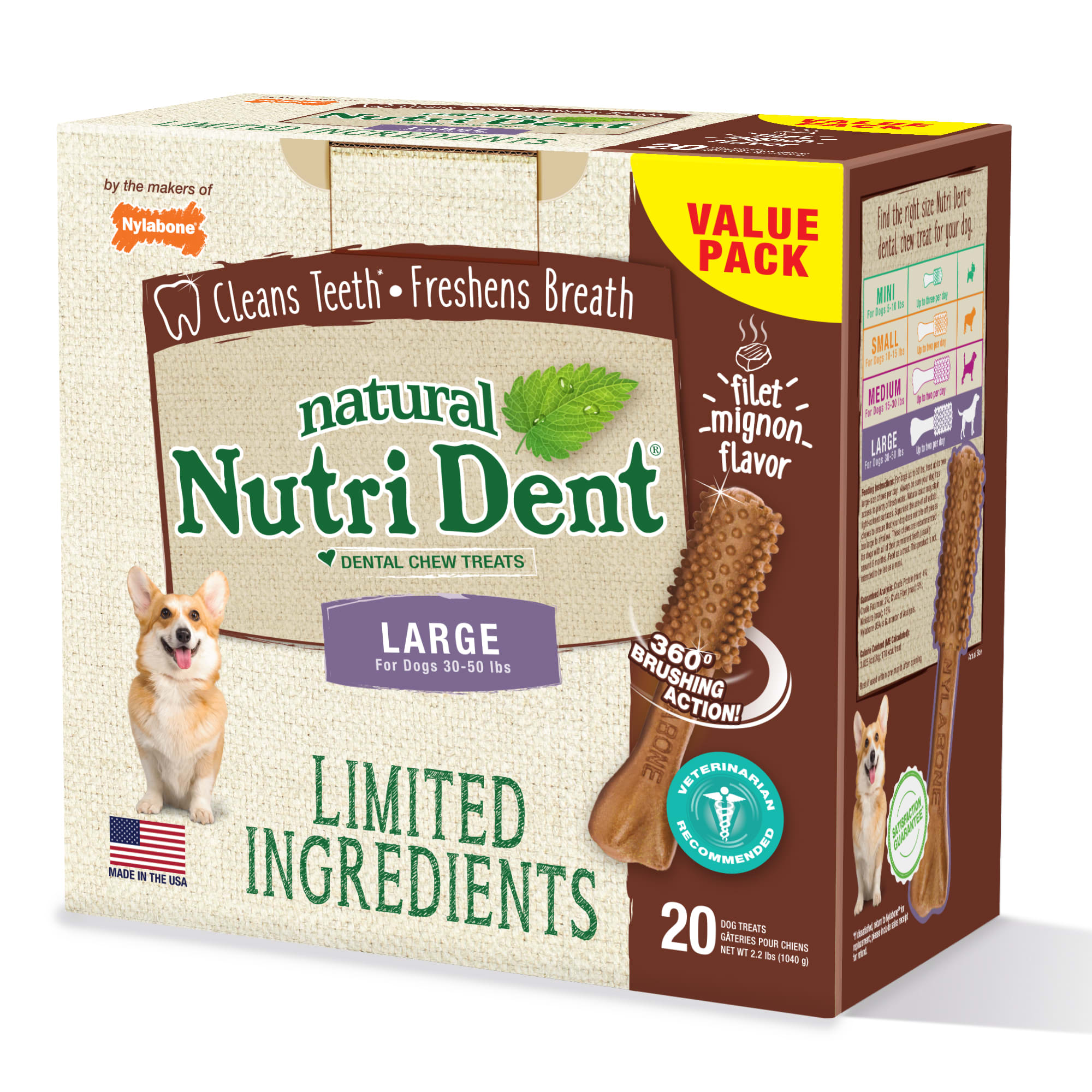 nylabone nutri dent filet mignon small