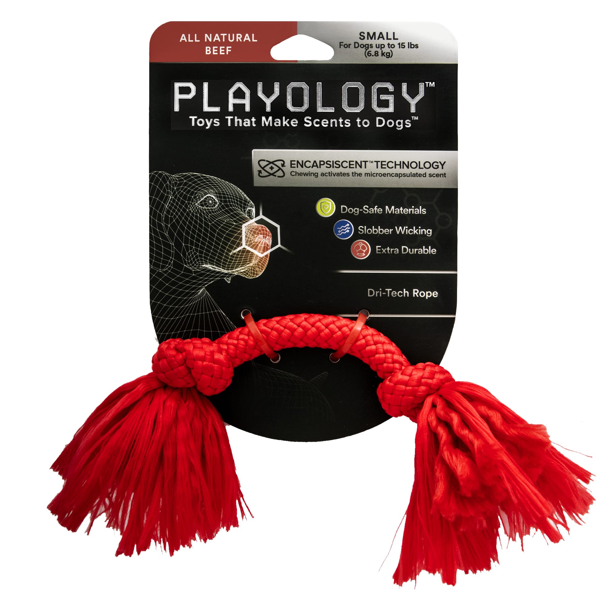 Playology Dri-Tech Rope Dog Toy Beef 