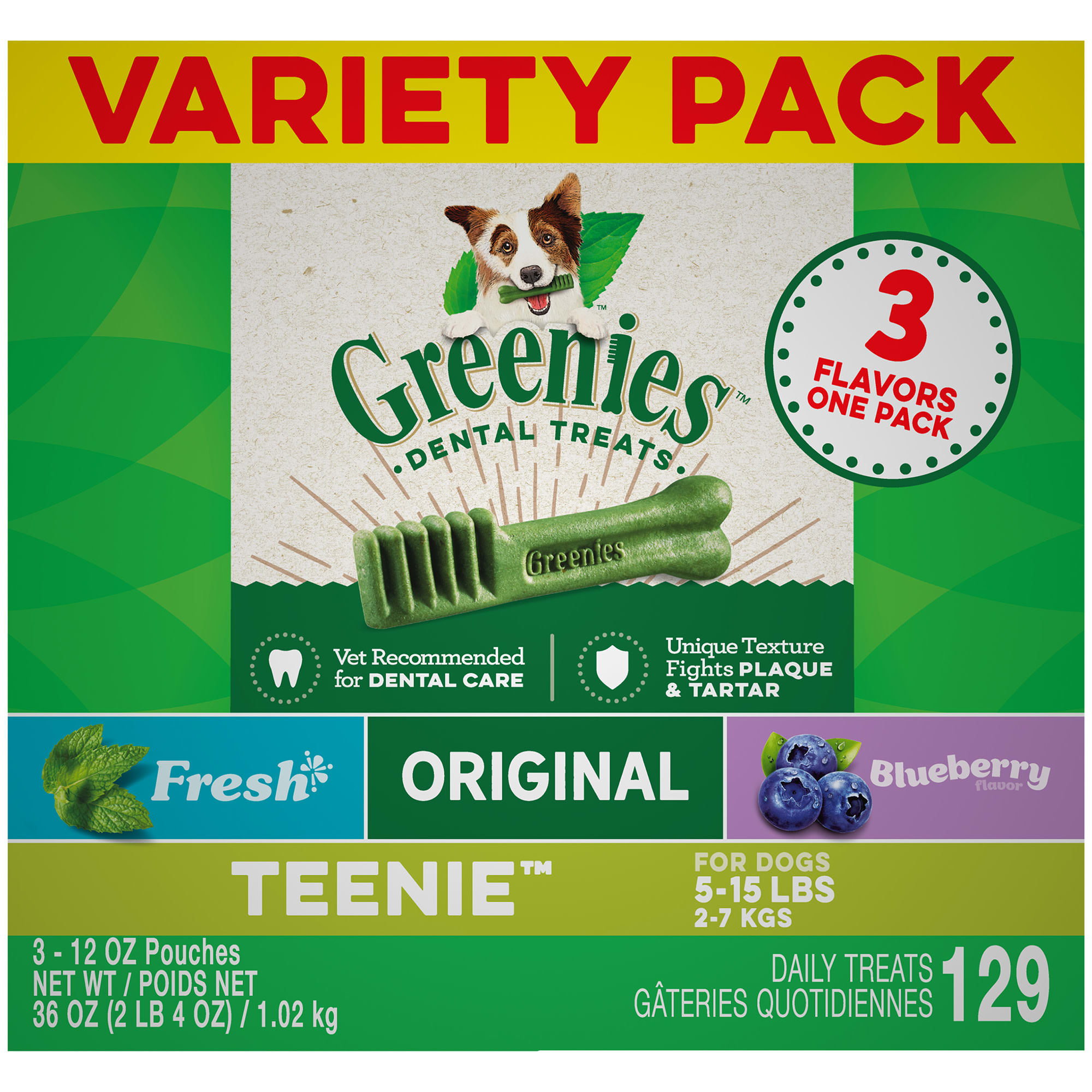 UPC 642863108105 product image for Greenies 3-Flavor Variety Pack Teenie Dog Dental Chews, 36 oz. | upcitemdb.com