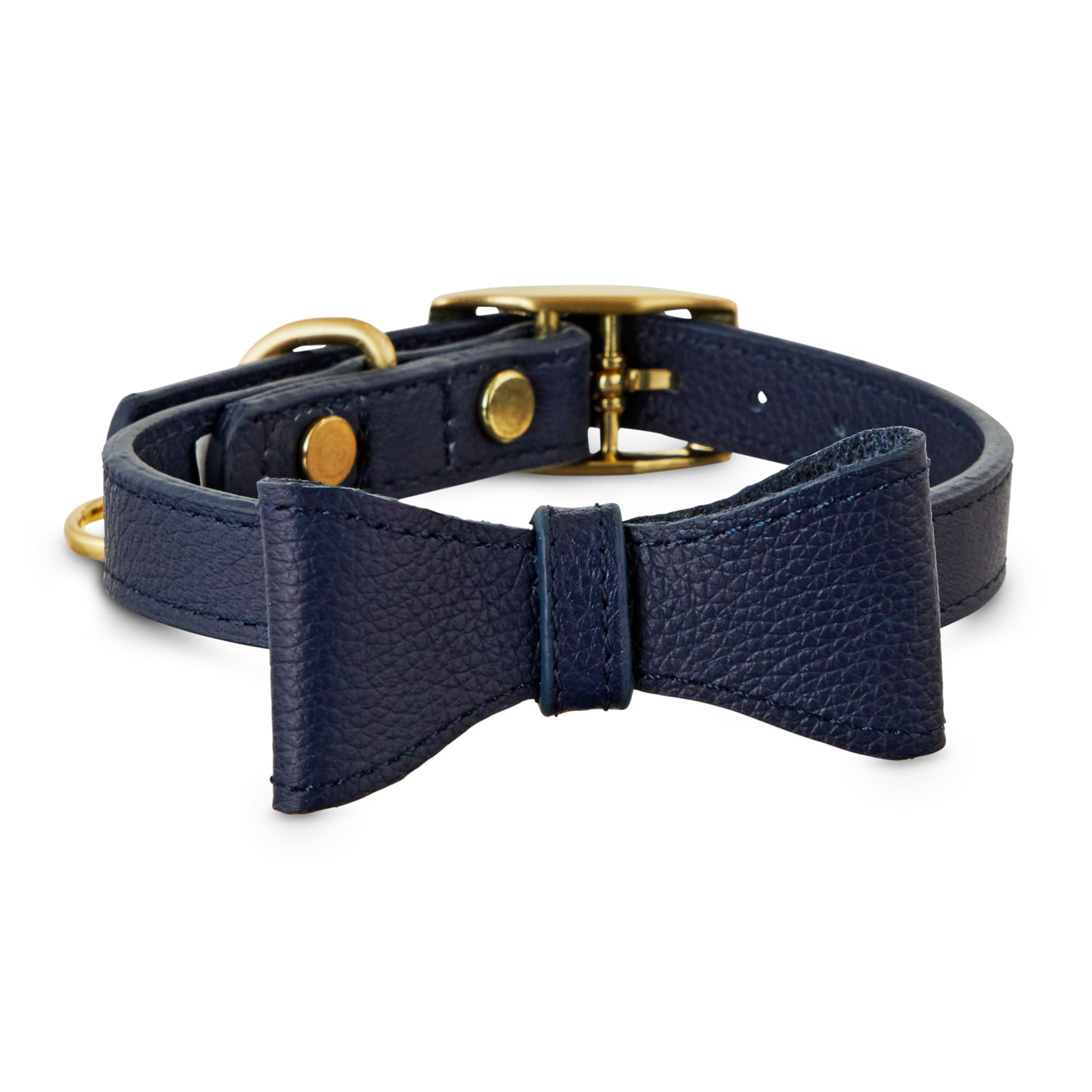 leather dog collar with bow