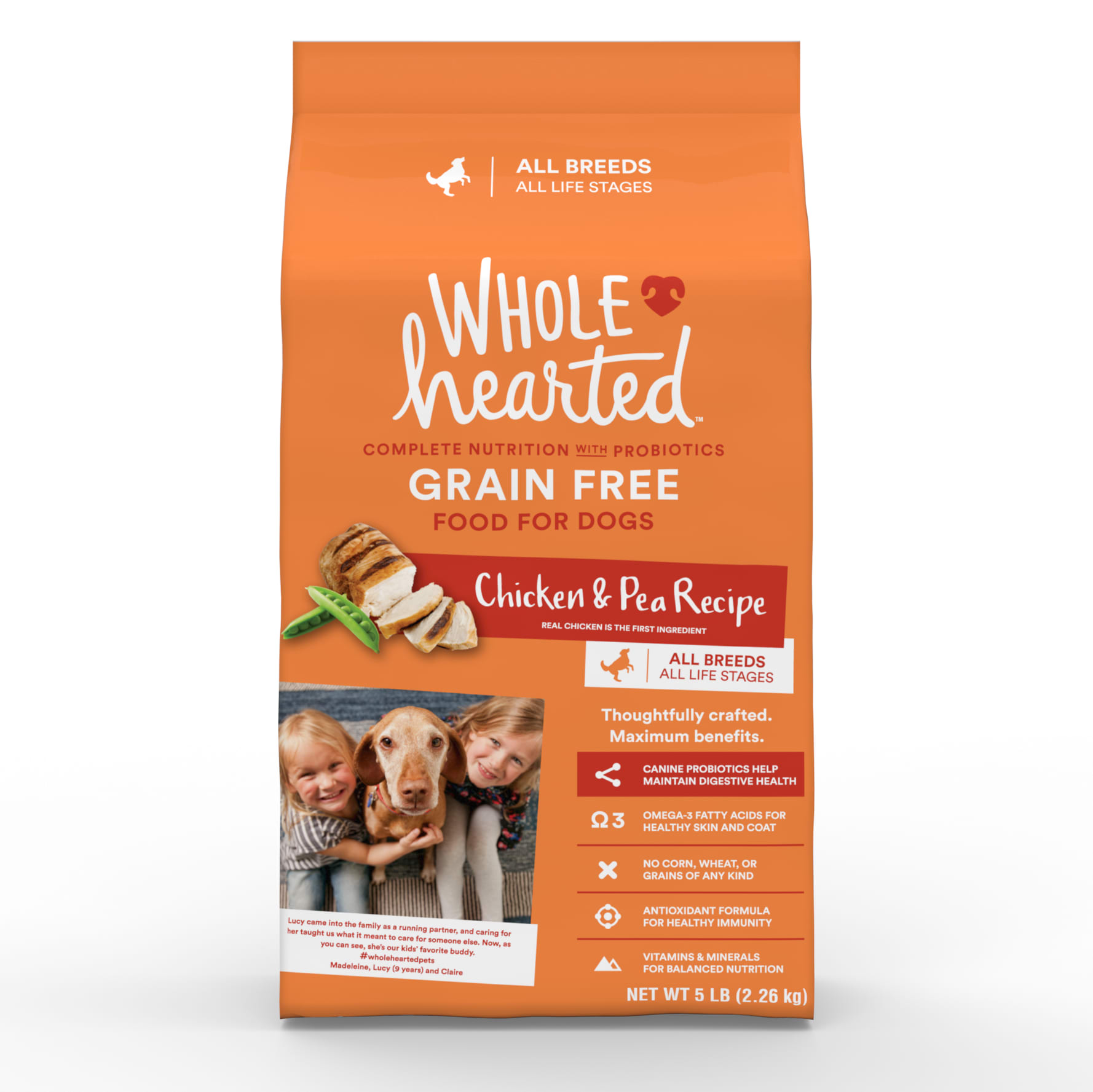 WholeHearted Grain Free All Life Stages Chicken & Pea Recipe Dry Dog ...