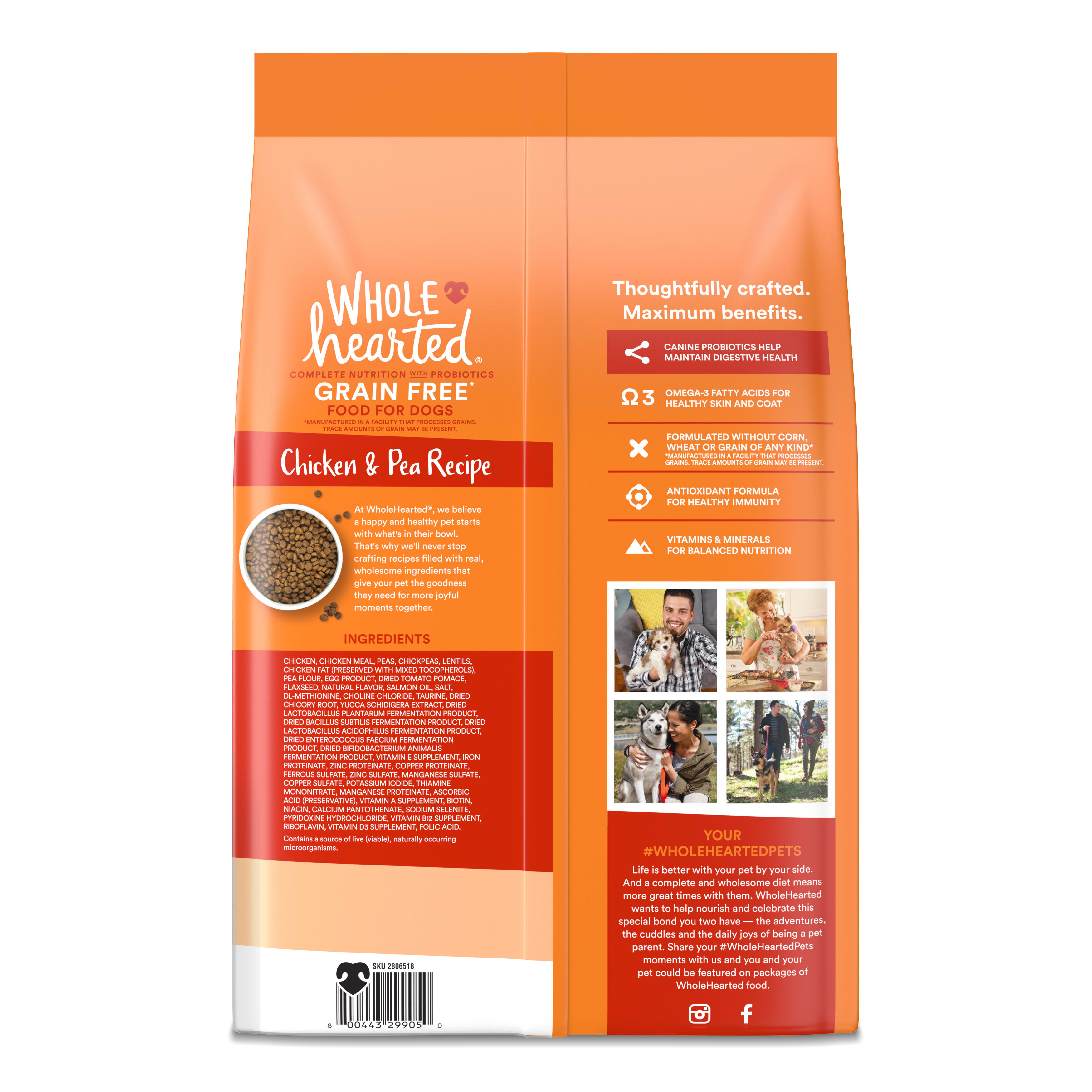 WholeHearted Grain Free Chicken and Pea Recipe Dry Puppy Food, 25