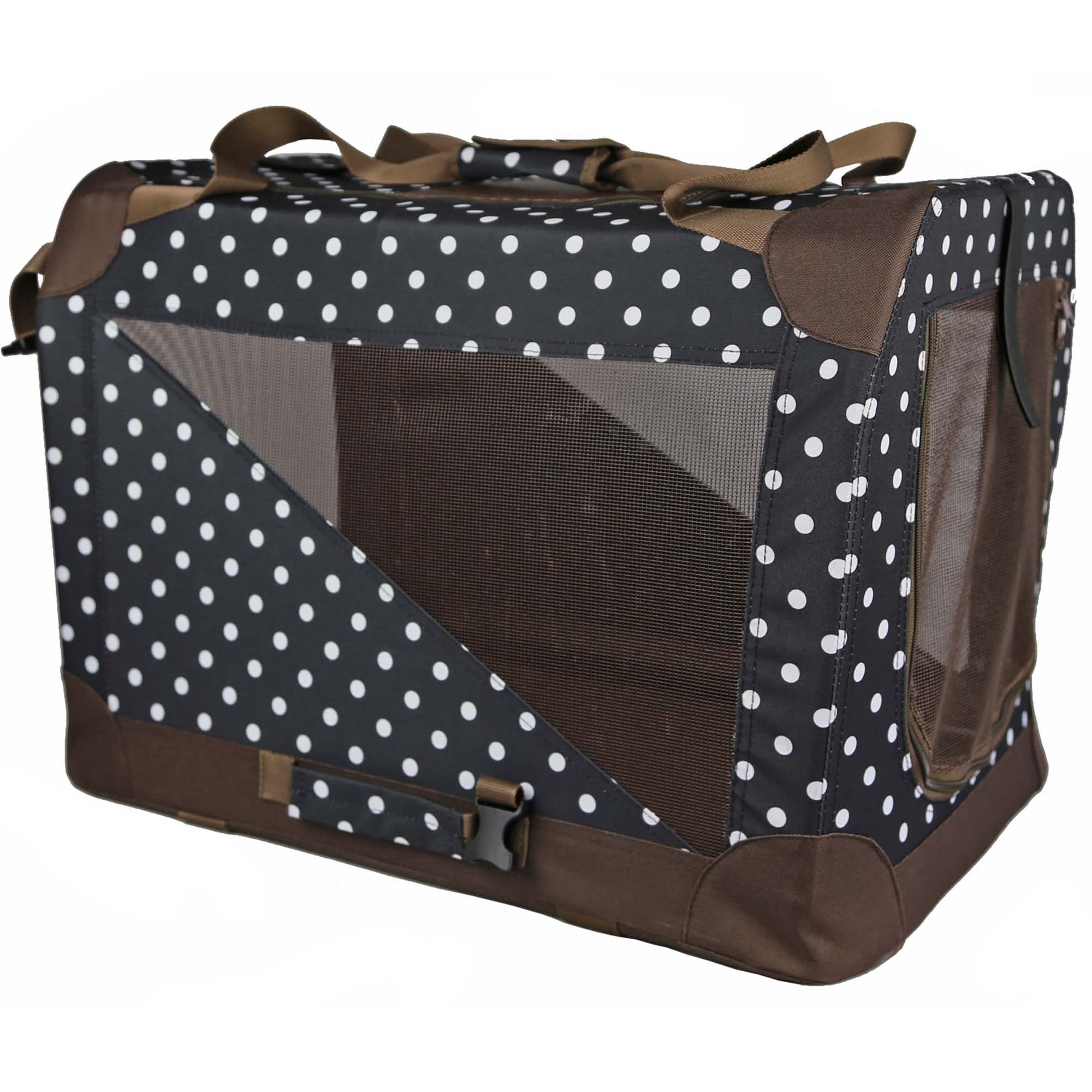 Pet Life, Folding Zippered 360 Vista View House Pet Crate Dark Navy