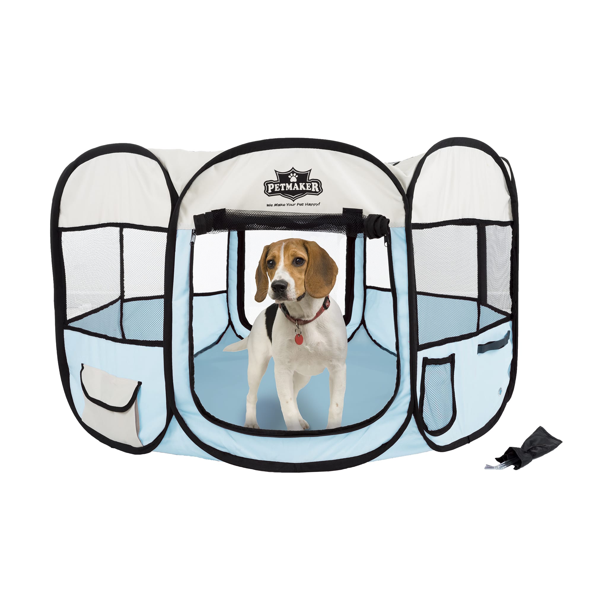 PETMAKER Portable Pop Up Pet Play Pen Blue Small Petco