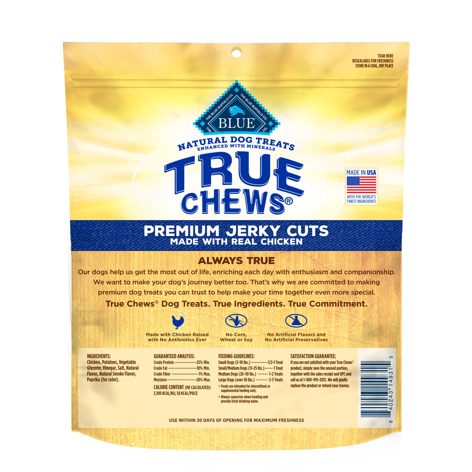 Blue Buffalo True Chews Premium Jerky Cuts Made with Real Chicken