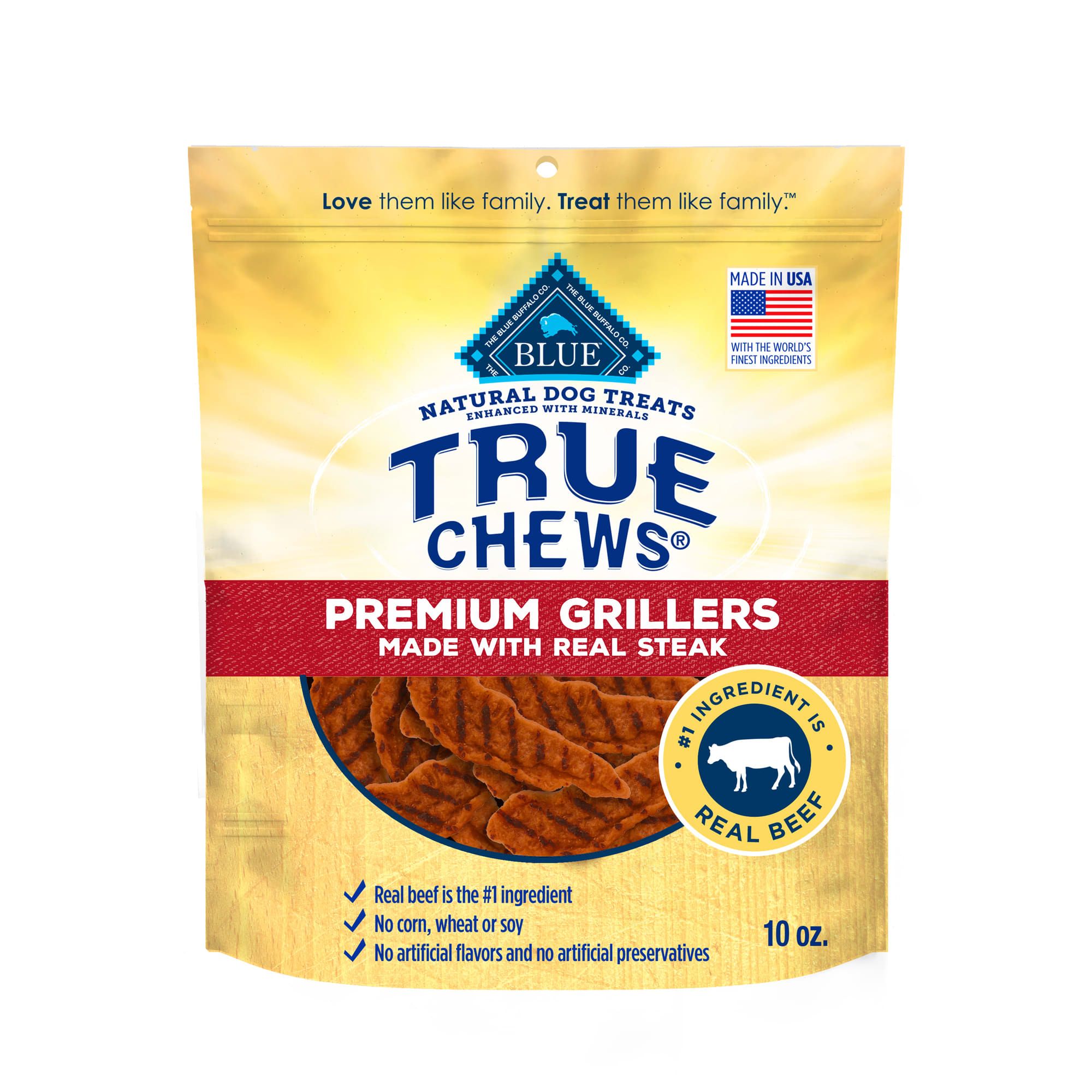 Blue Buffalo True Chews Made in the USA with Natural Ingredients, Steak ...