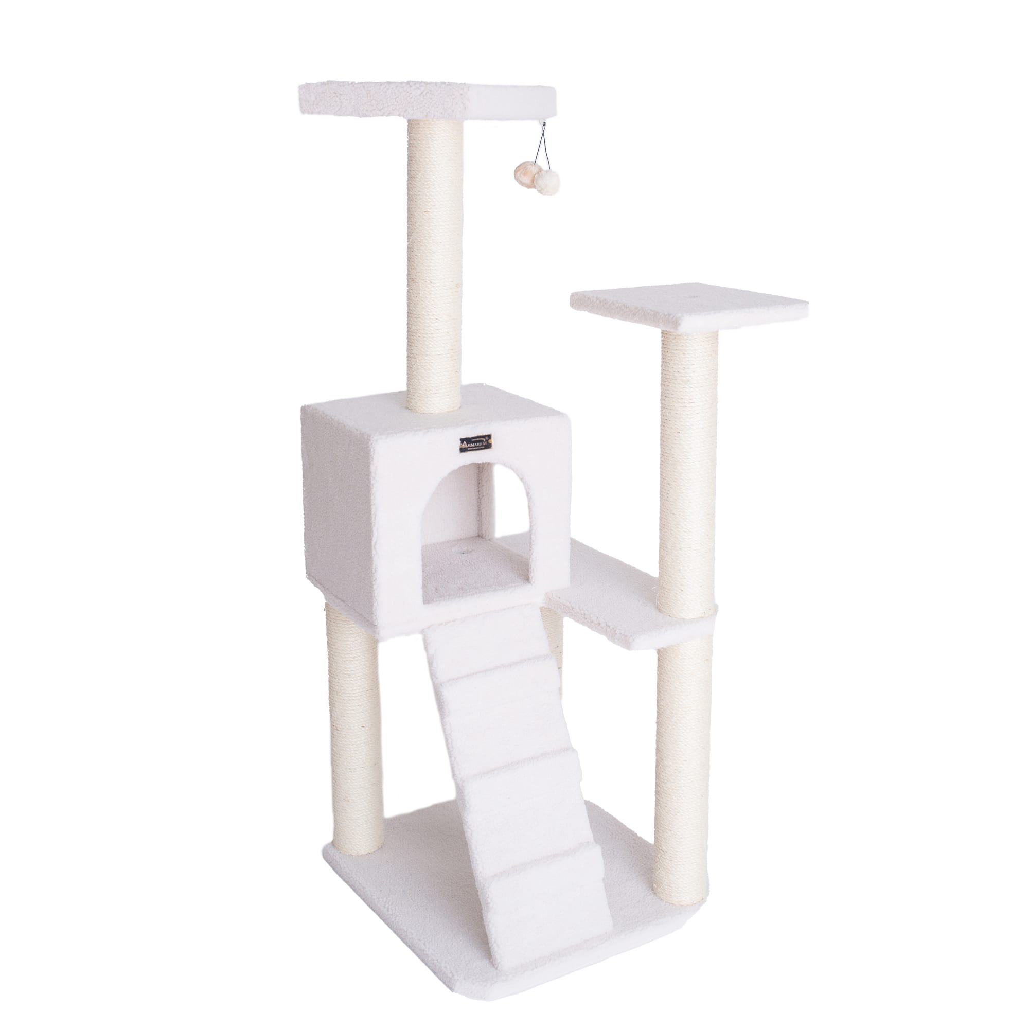 Armarkat Classic Real Wood Cat Tree B5301 Ivory, 53" H Petco