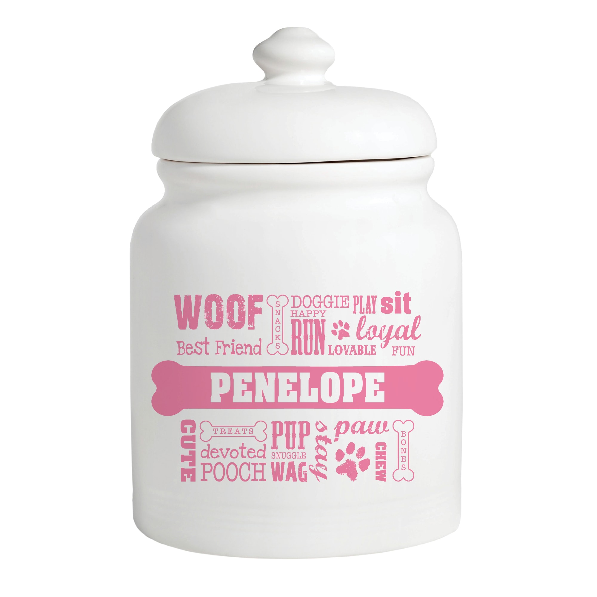 Custom Personalization Solutions Personalized Dog Words Pink Treat