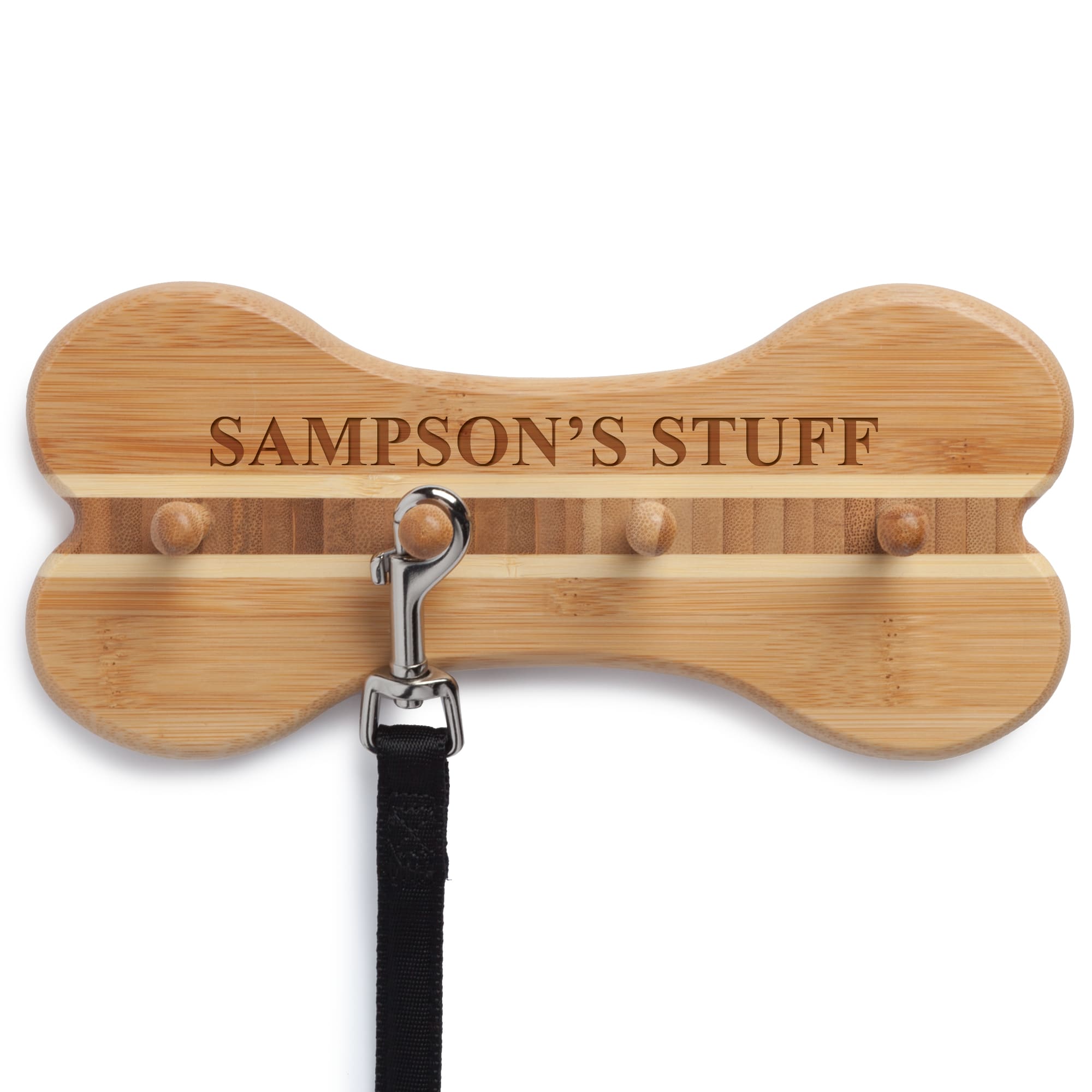 Custom Personalization Solutions Personalized Bamboo Bone-Shaped Leash ...
