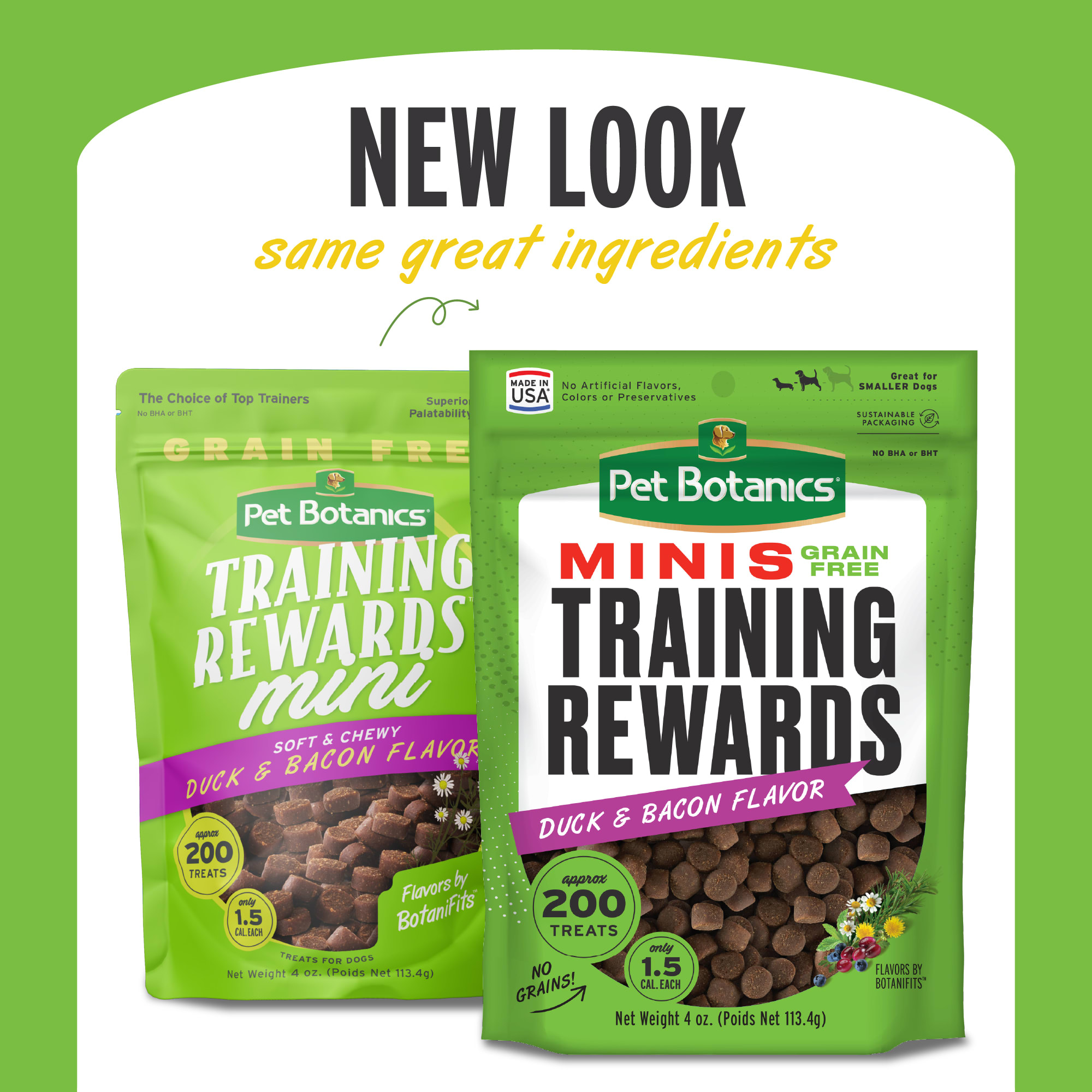 Pet Botanics Grain Free Mini Training Reward Duck Bacon Flavor