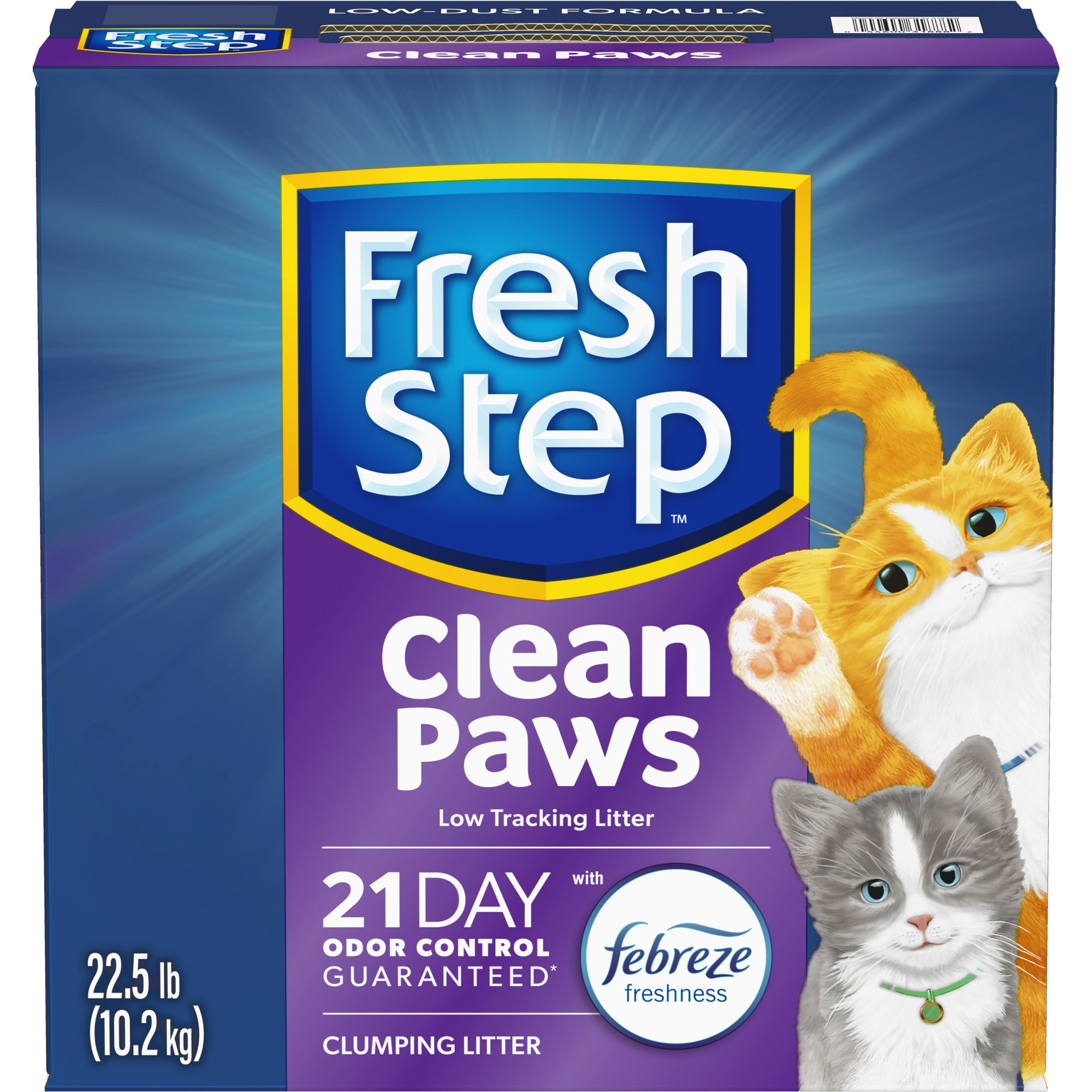 Fresh Step Clean Paws Multi-Cat Scented Clumping Cat Litter with the Power  of Febreze, 22.5 lbs.