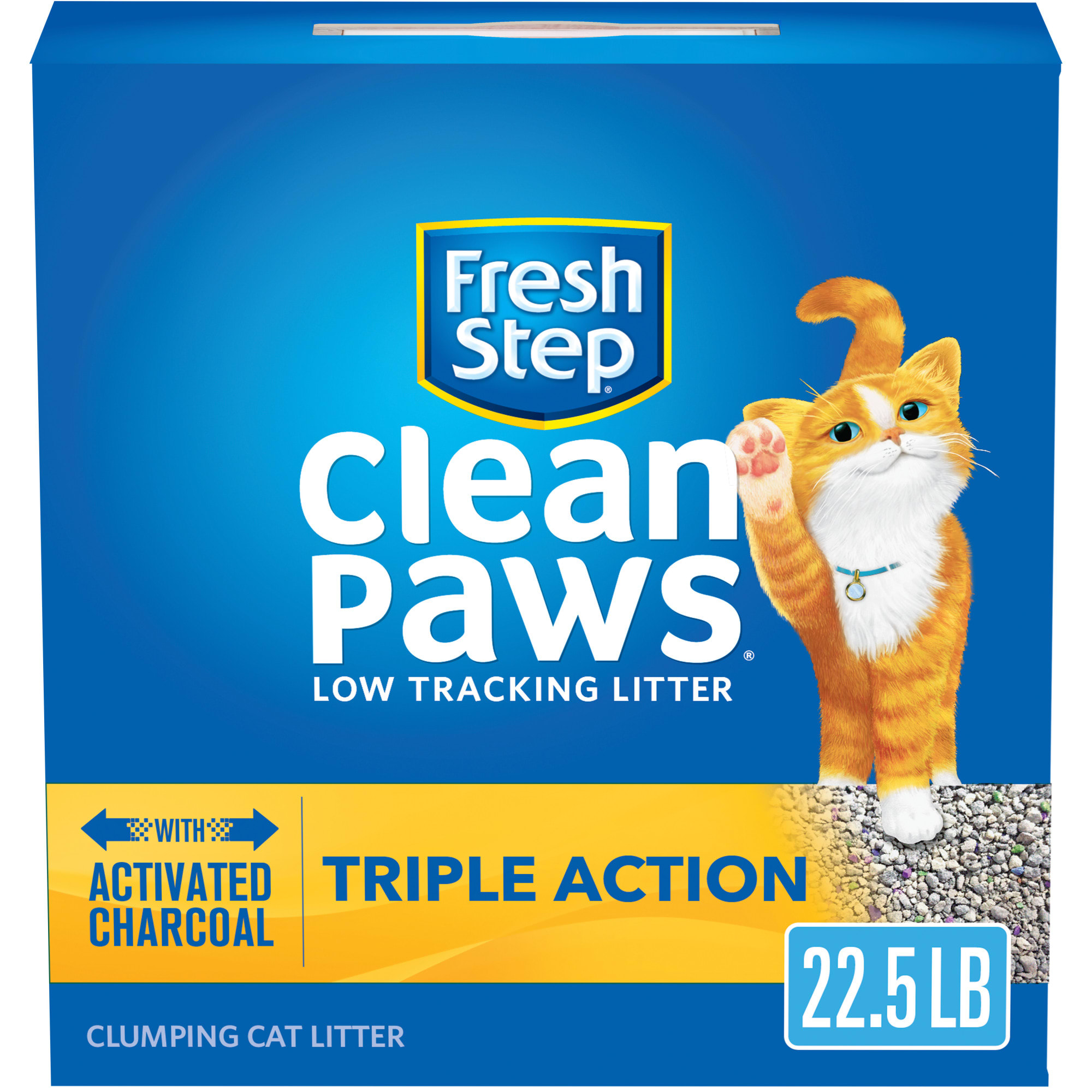 Fresh Step Clean Paws Triple Action Scented Litter, Clumping Cat Litter,  22.5 lbs 