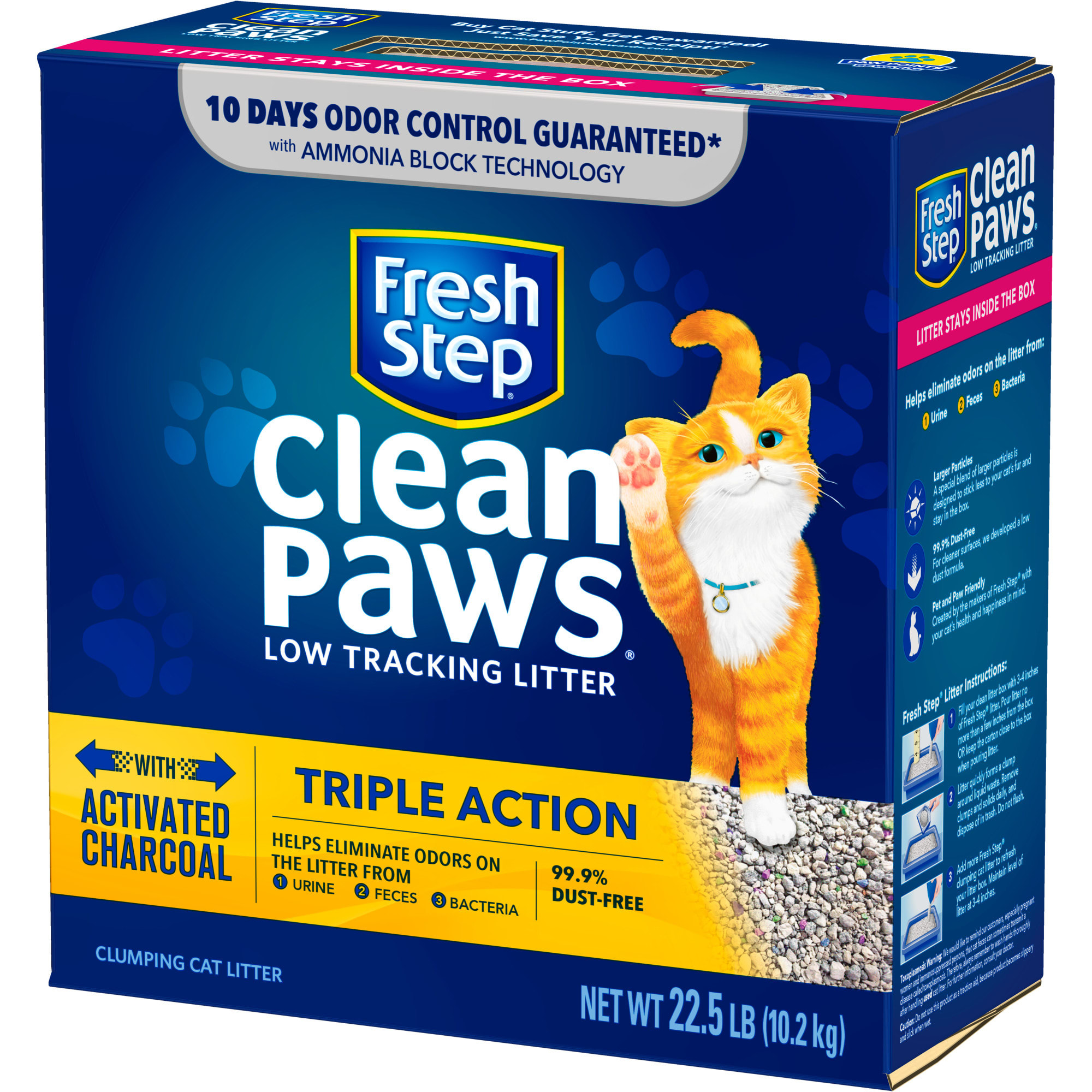 Fresh Step Clean Paws Clumping Cat Litter, Calm - 22.5 lb