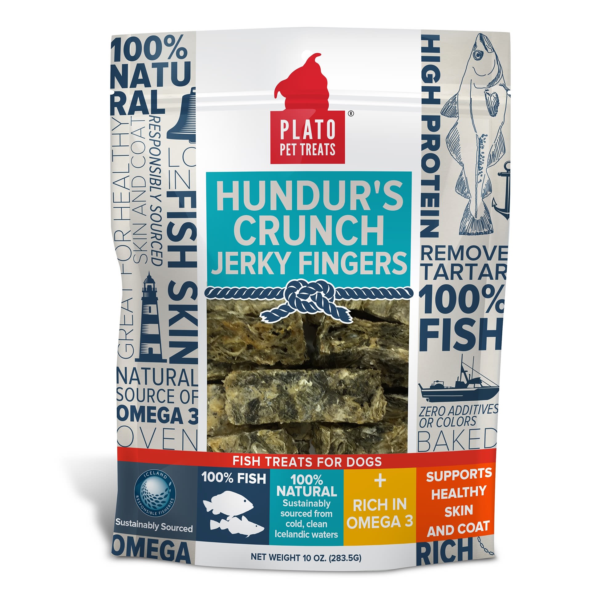 UPC 859554001021 product image for Plato Pet Hundur's Crunch Jerky Fingers Dog Treats, 10 oz. | upcitemdb.com